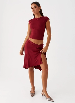 Shes A Lady Midi Skirt - Red pilling resistant
