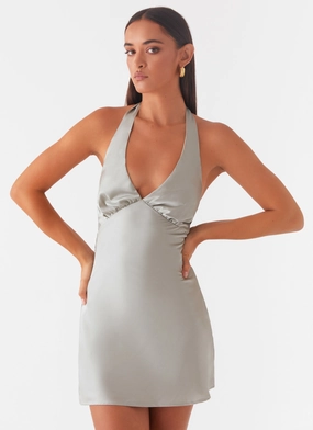 Sleek Form Effortless Look Heavy Hearted Mini Dress - Sage