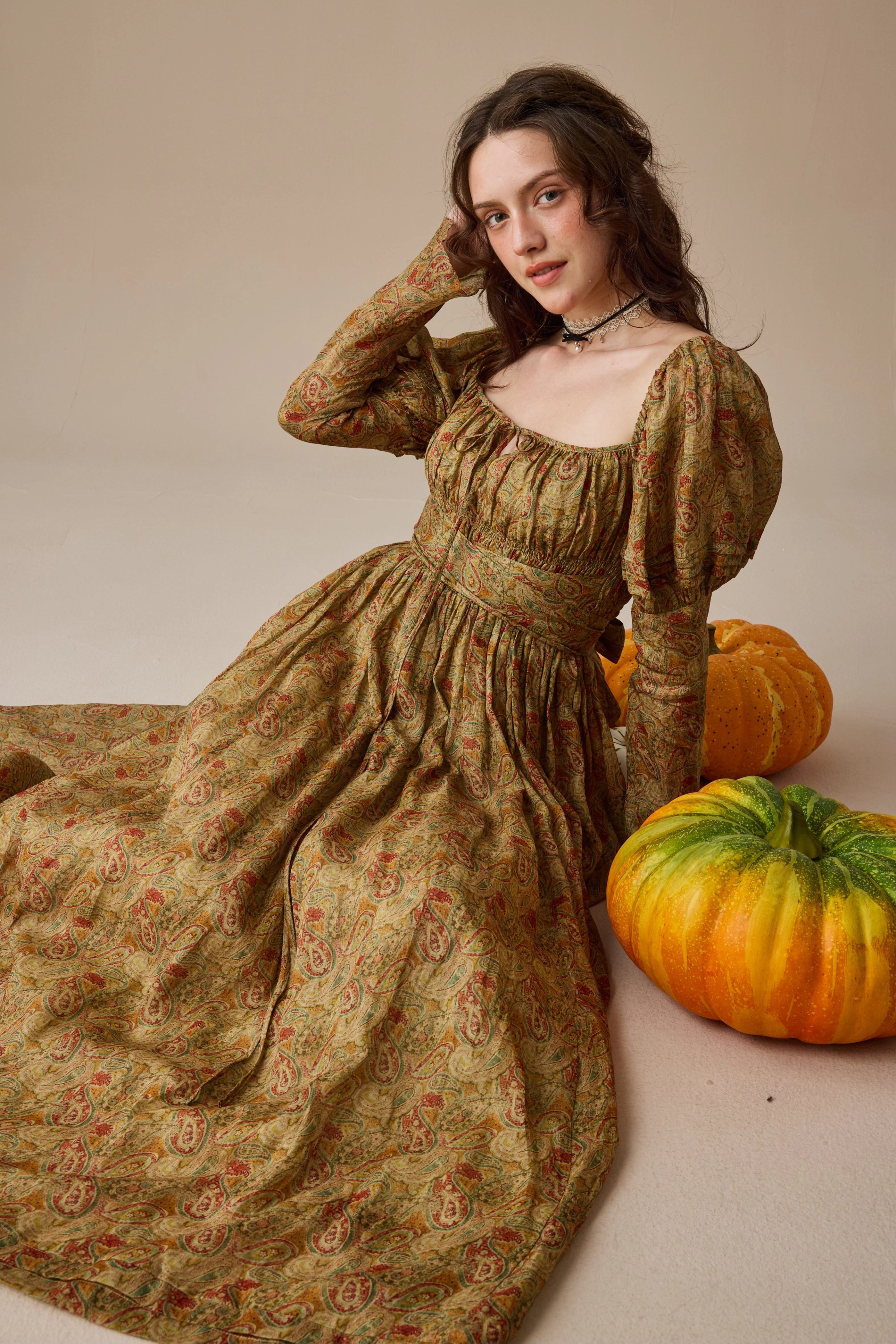 Paisley 11 | Elegant Floral Linen Dress Stretch Fit Top