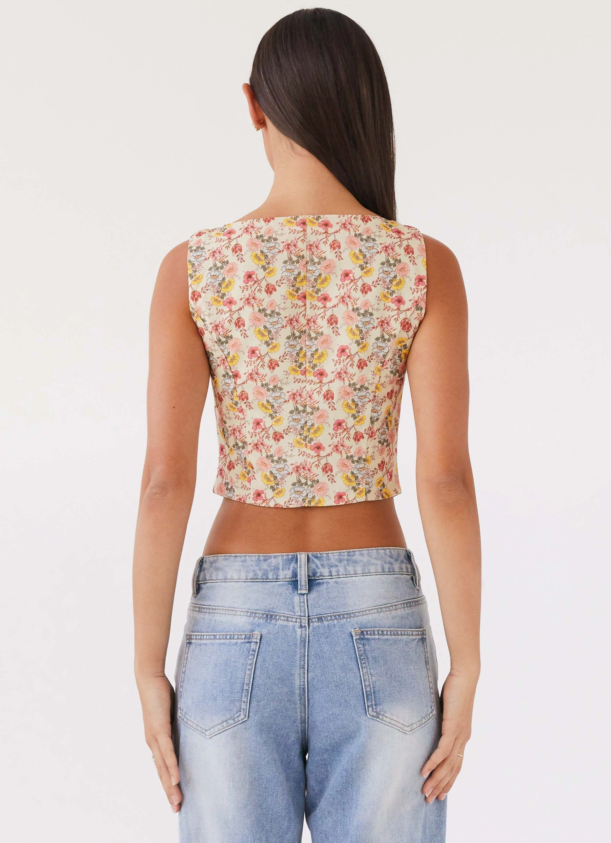 Take Me Away Corset Top - Garden Party LowMaintenance Fabric TactileWeave