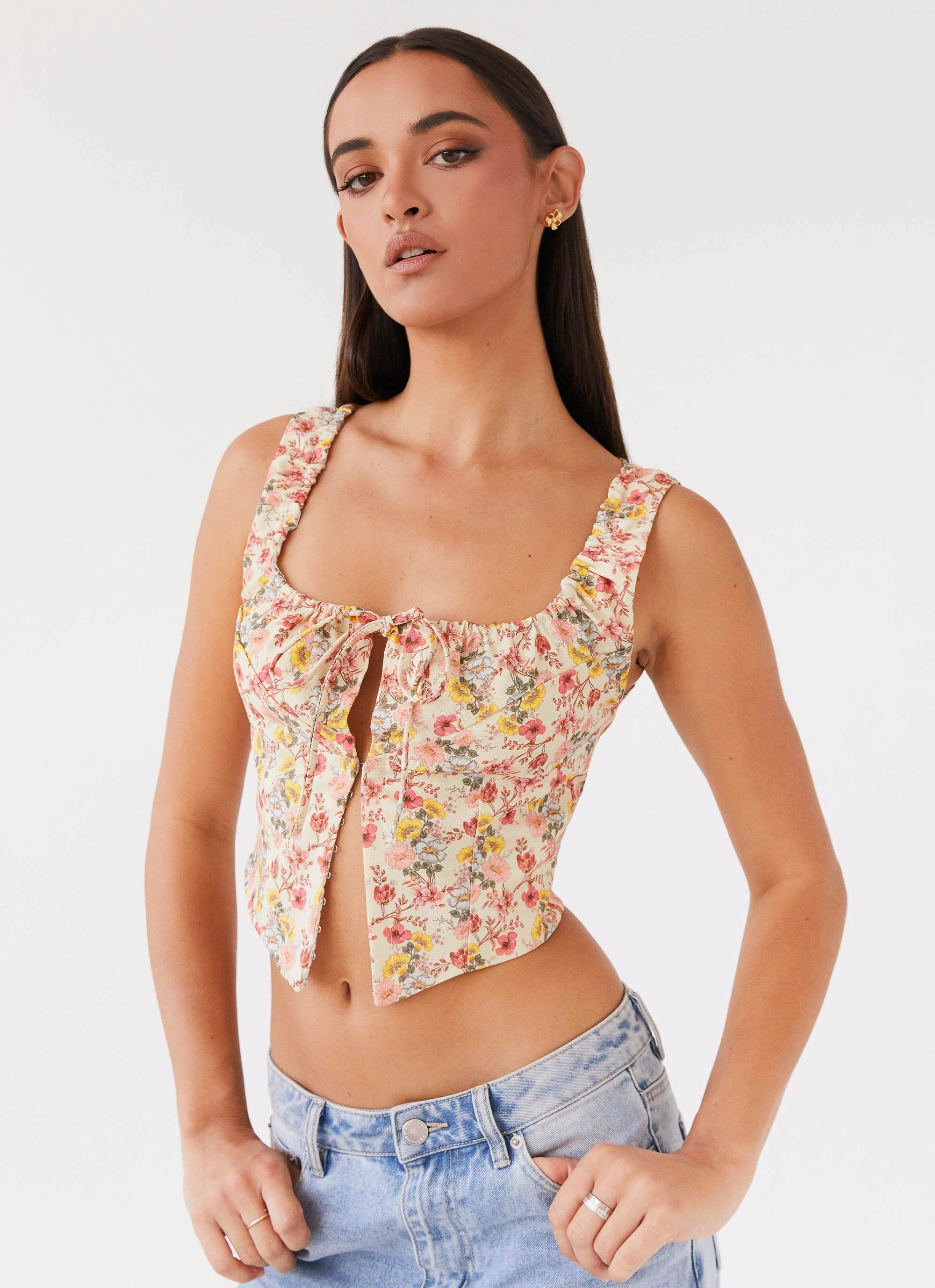 Take Me Away Corset Top - Garden Party Quick Release Fasteners