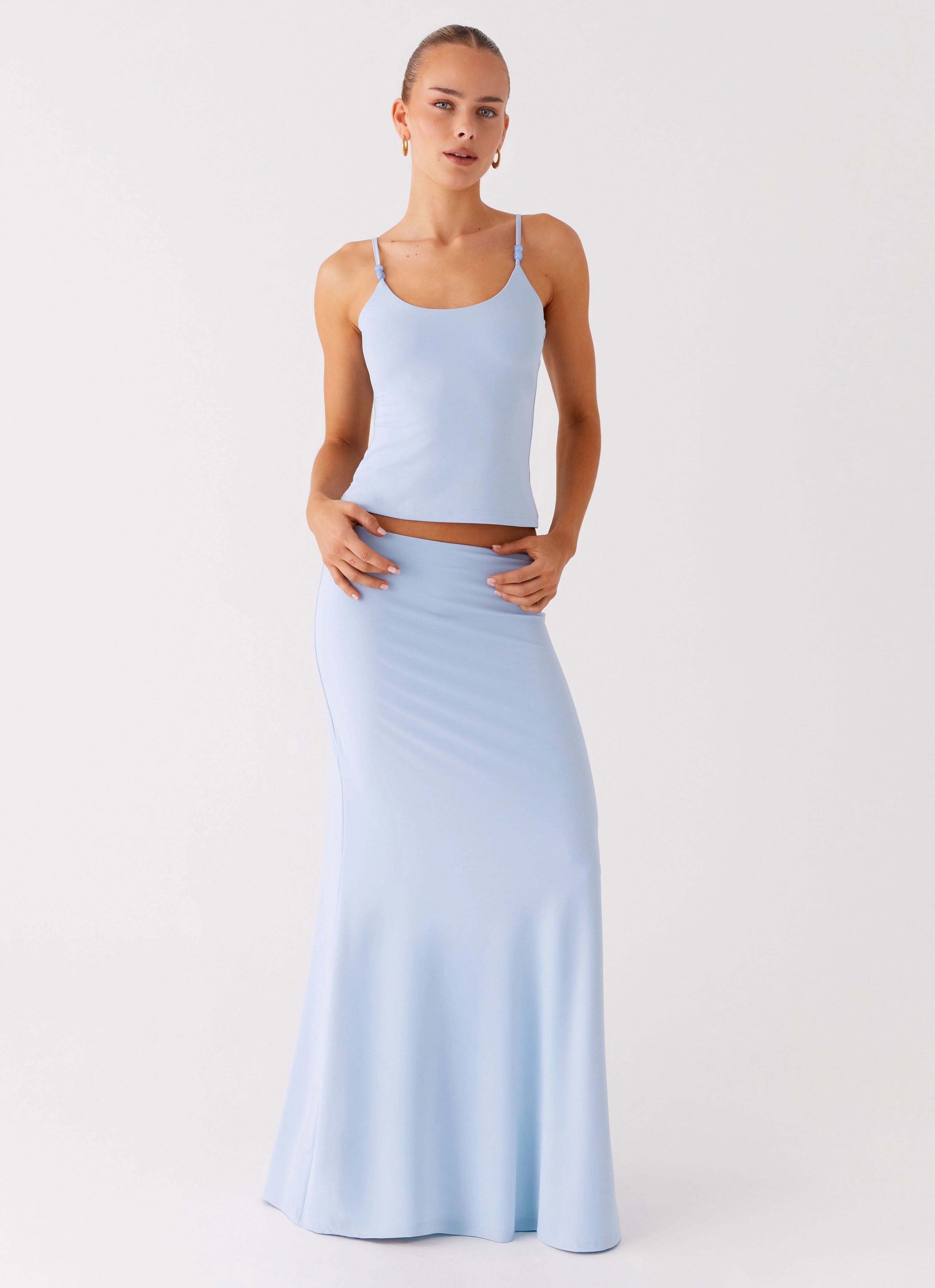 Like A Flower Maxi Skirt - Baby Blue All Day Wear
