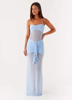 Lily Halter Maxi Dress - Blue Smart Edge Formal Setting