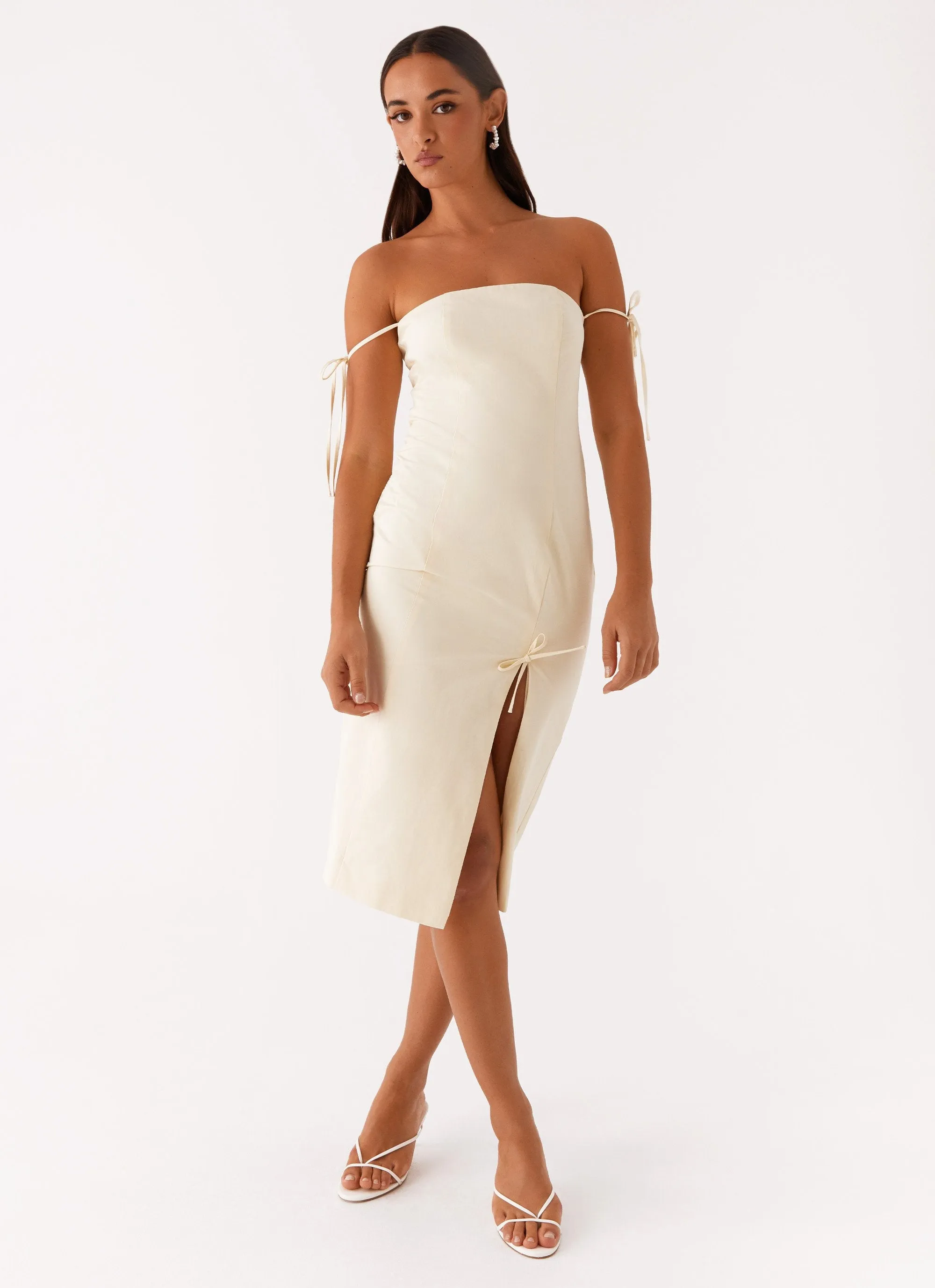 Non-Iron Limelight Midi Dress - Lemon