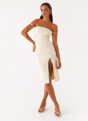 Light Bow Limelight Midi Dress - Lemon
