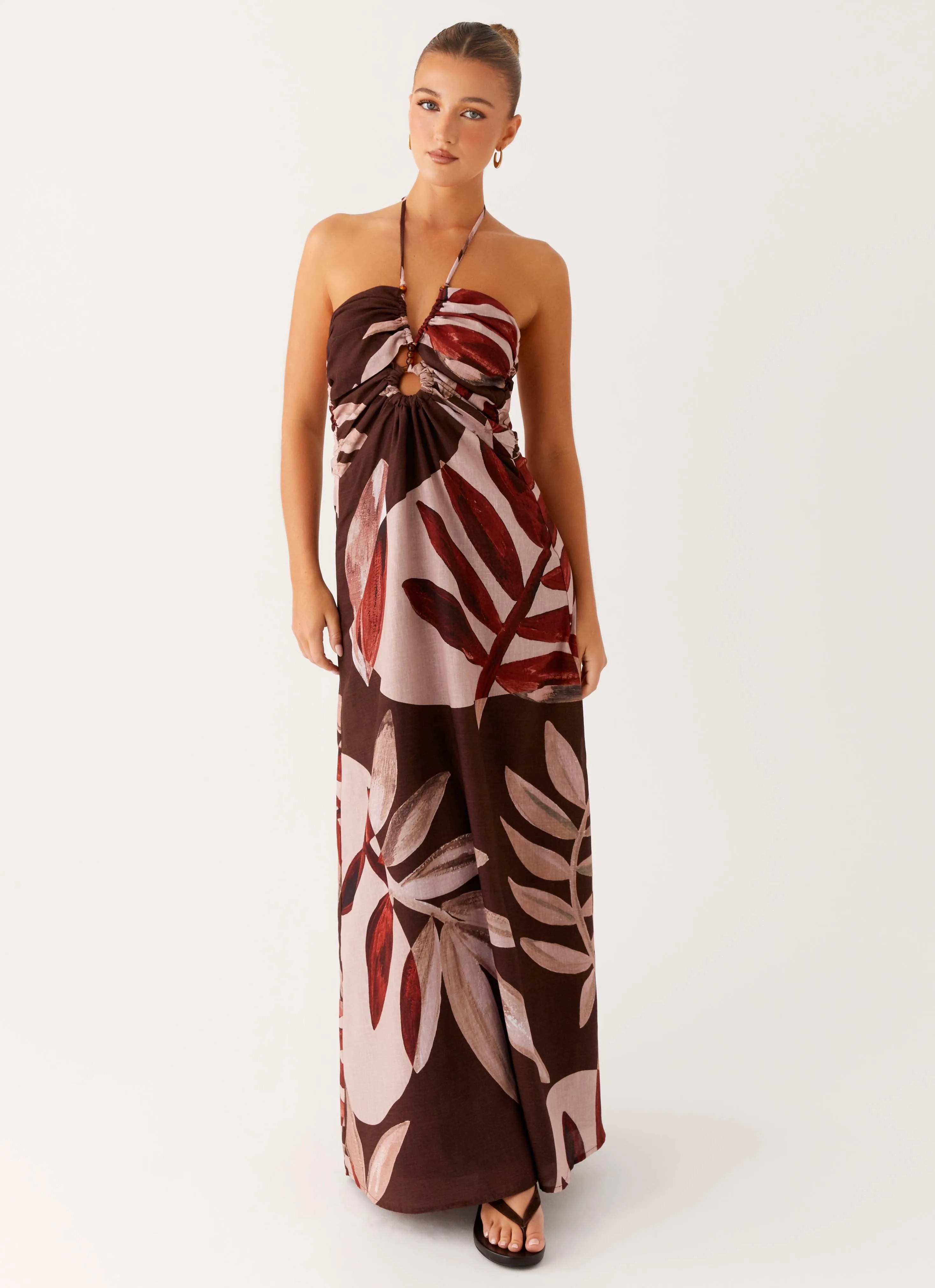 Cafe Vibe Rooftop-Event Ramona Linen Maxi Dress - Cinnamon Palm