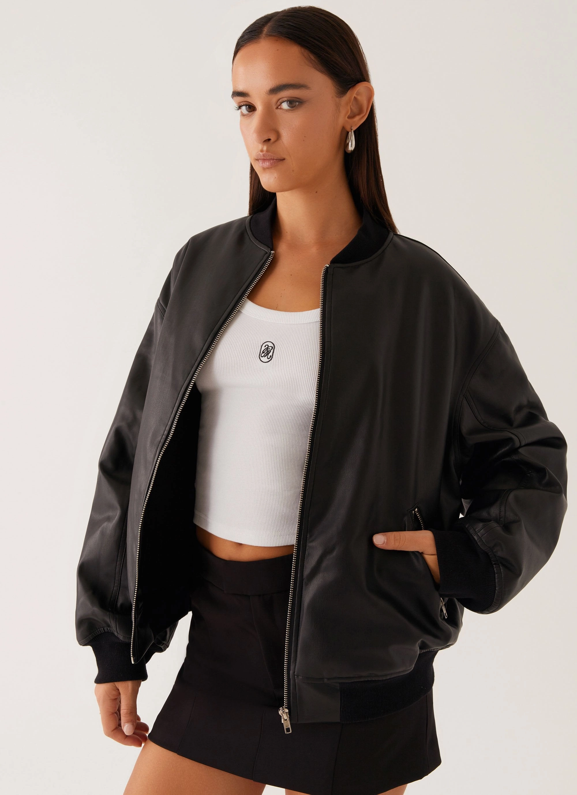 Essential Fit Lincoln Bomber Jacket - Black
