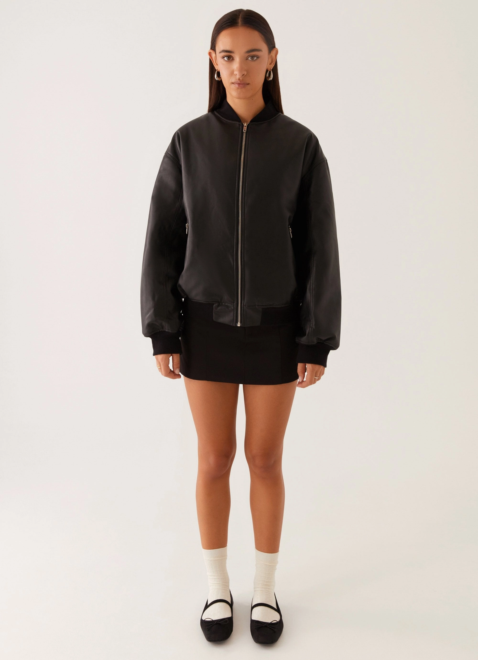 Compact Packability Lincoln Bomber Jacket - Black