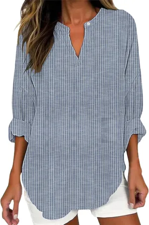 Linen Button Down Shirt Women Natural Autumn Fragrant Fabric Shirt Ladies Tops and Blouses Cotton Button Down