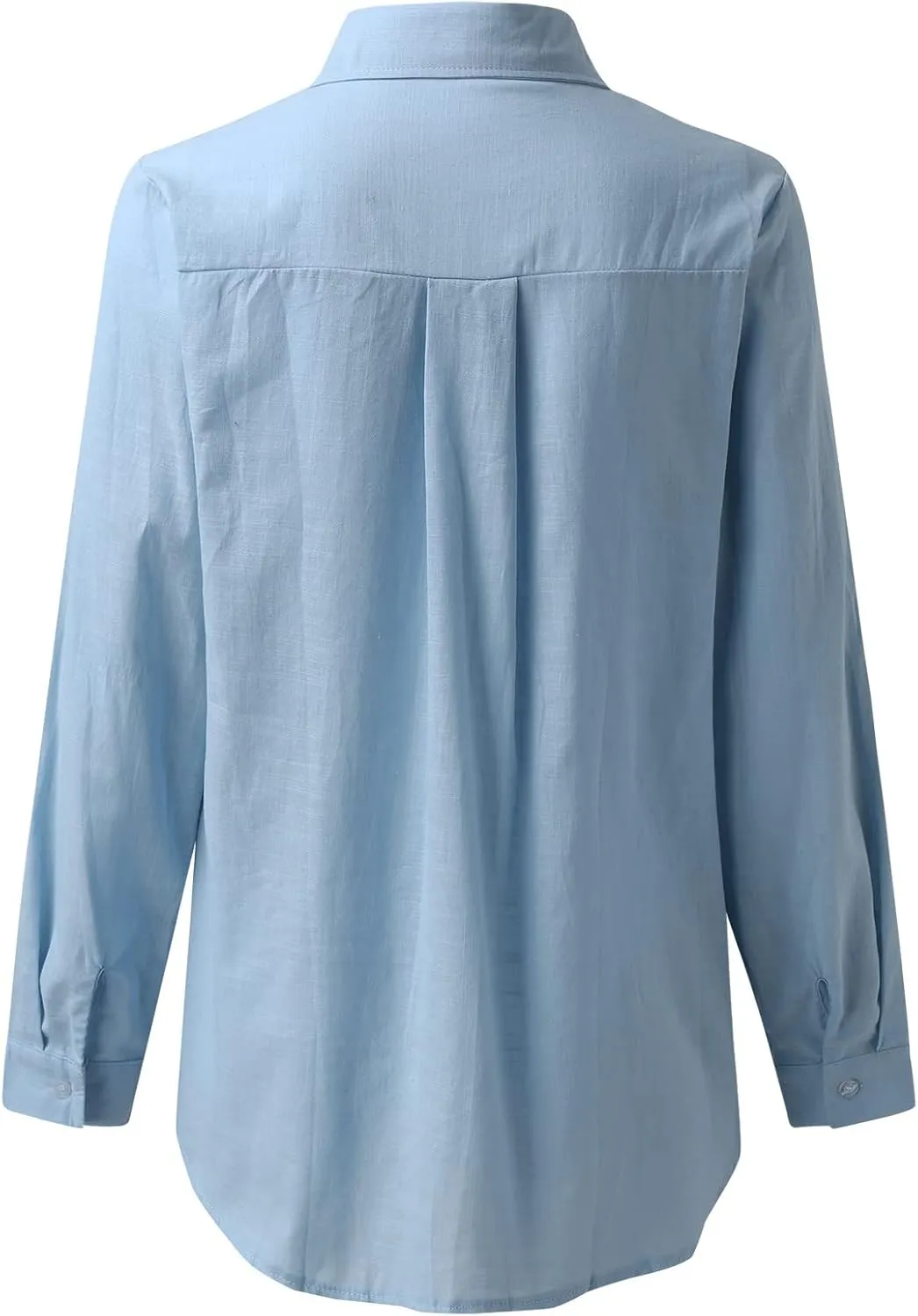 Linen Button Up Shirts for Women Linen Shirt Women V Neck Casual Long Sleeve Loose Tops Top Button Down for
