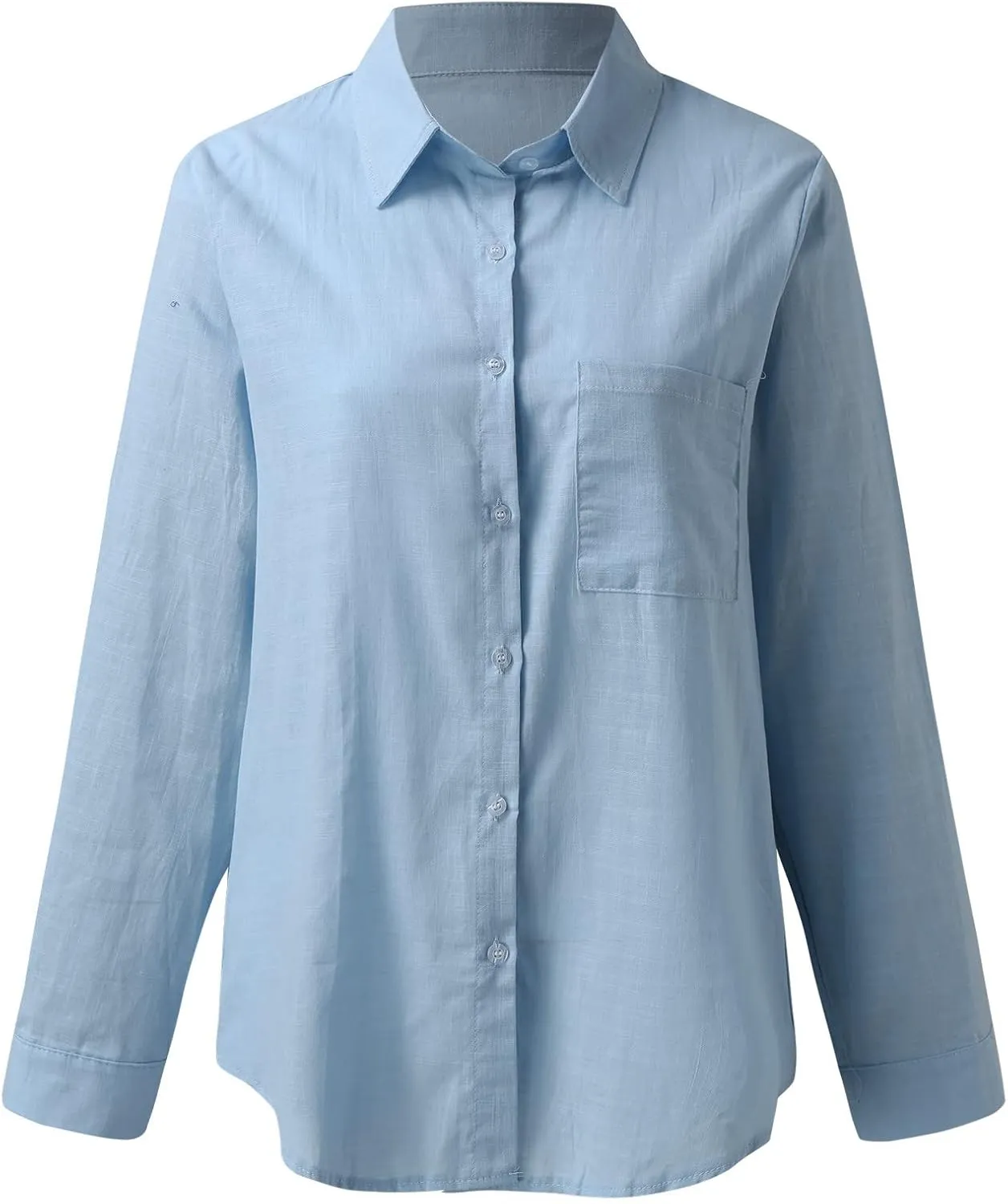 Linen Button Up Shirts for Women Linen Shirt Women V Neck Casual Long Sleeve Loose Tops Top Button Down for