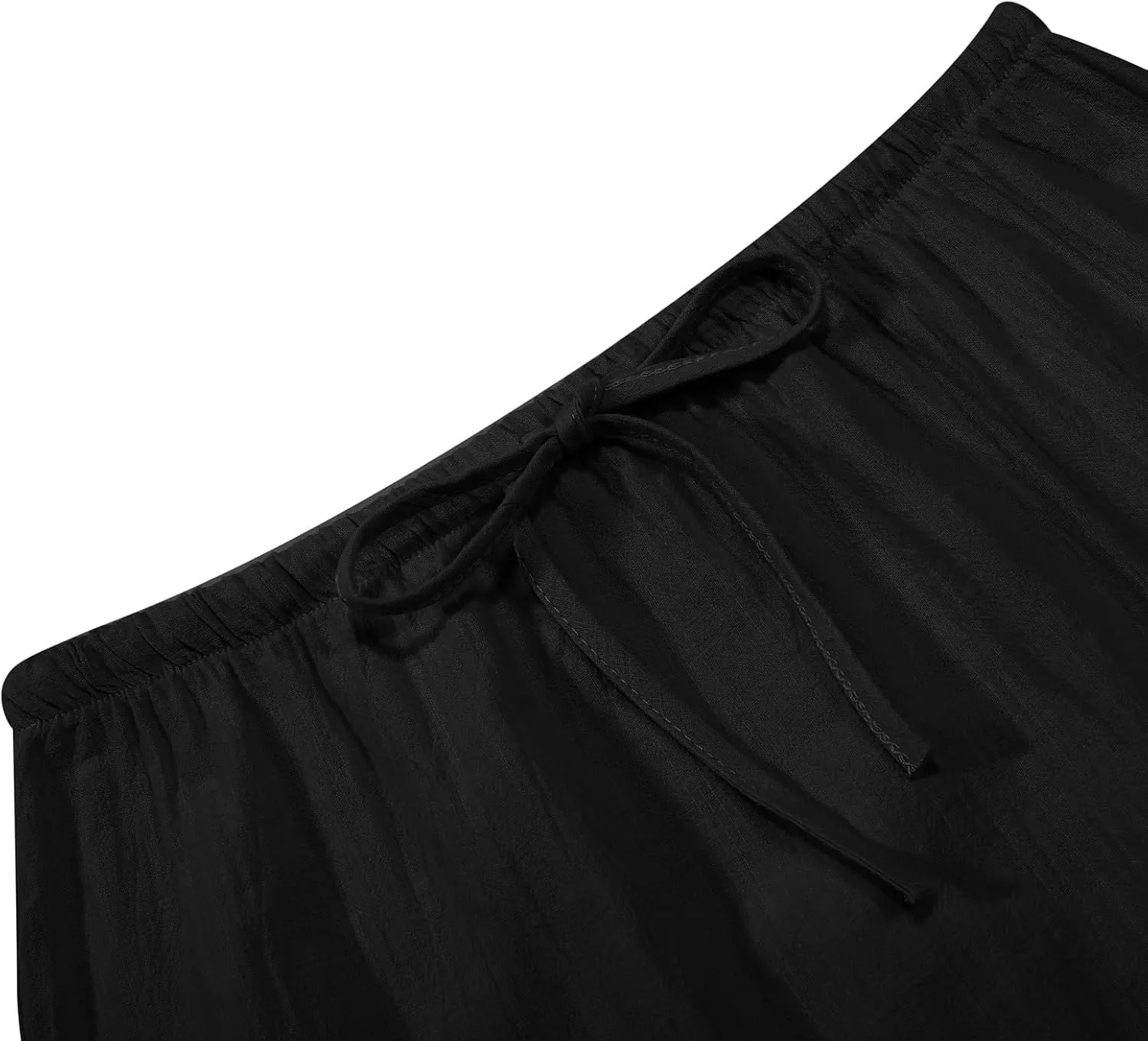 Linen Maxi Skirt, Women's Summer Bohemian Long Skirt, Cotton Elastic Waist Band Maxi Skirt Beach Party Holiday Skirt