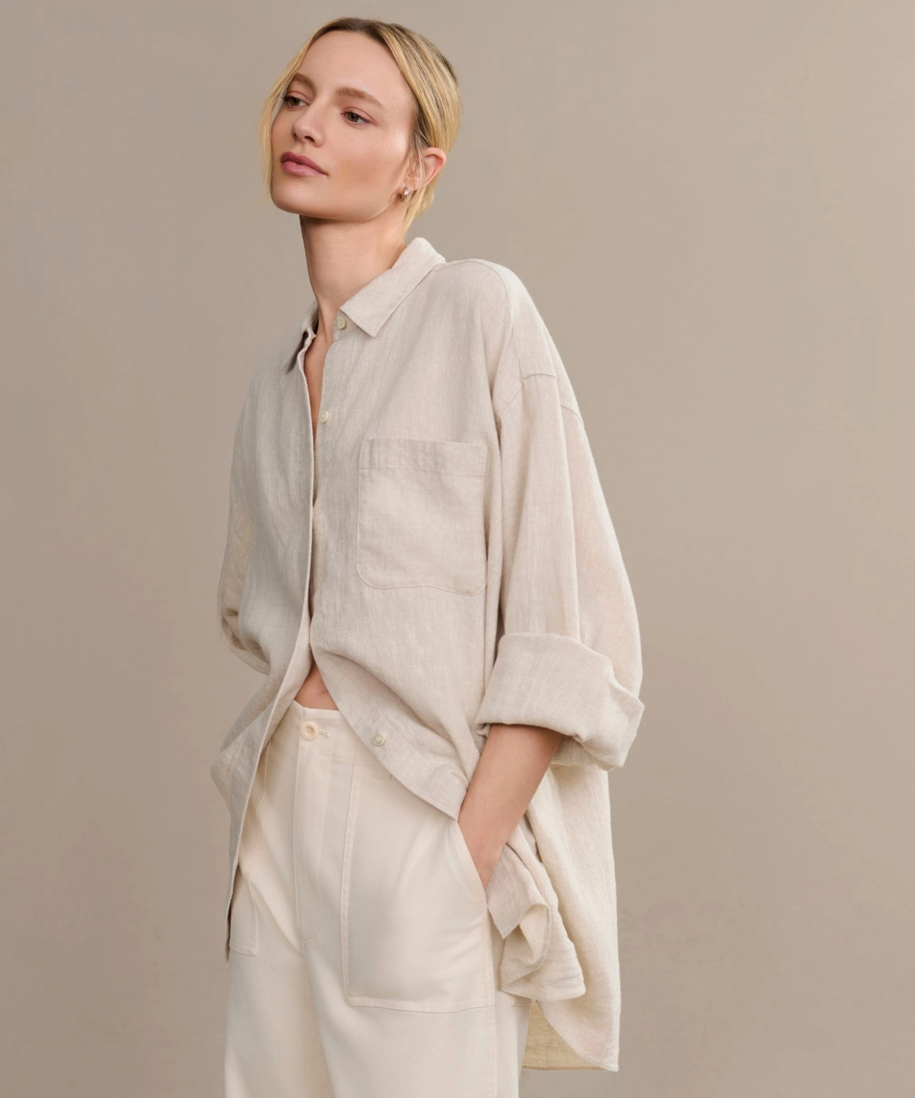 Stretchable Knit Linen Colby Shirt