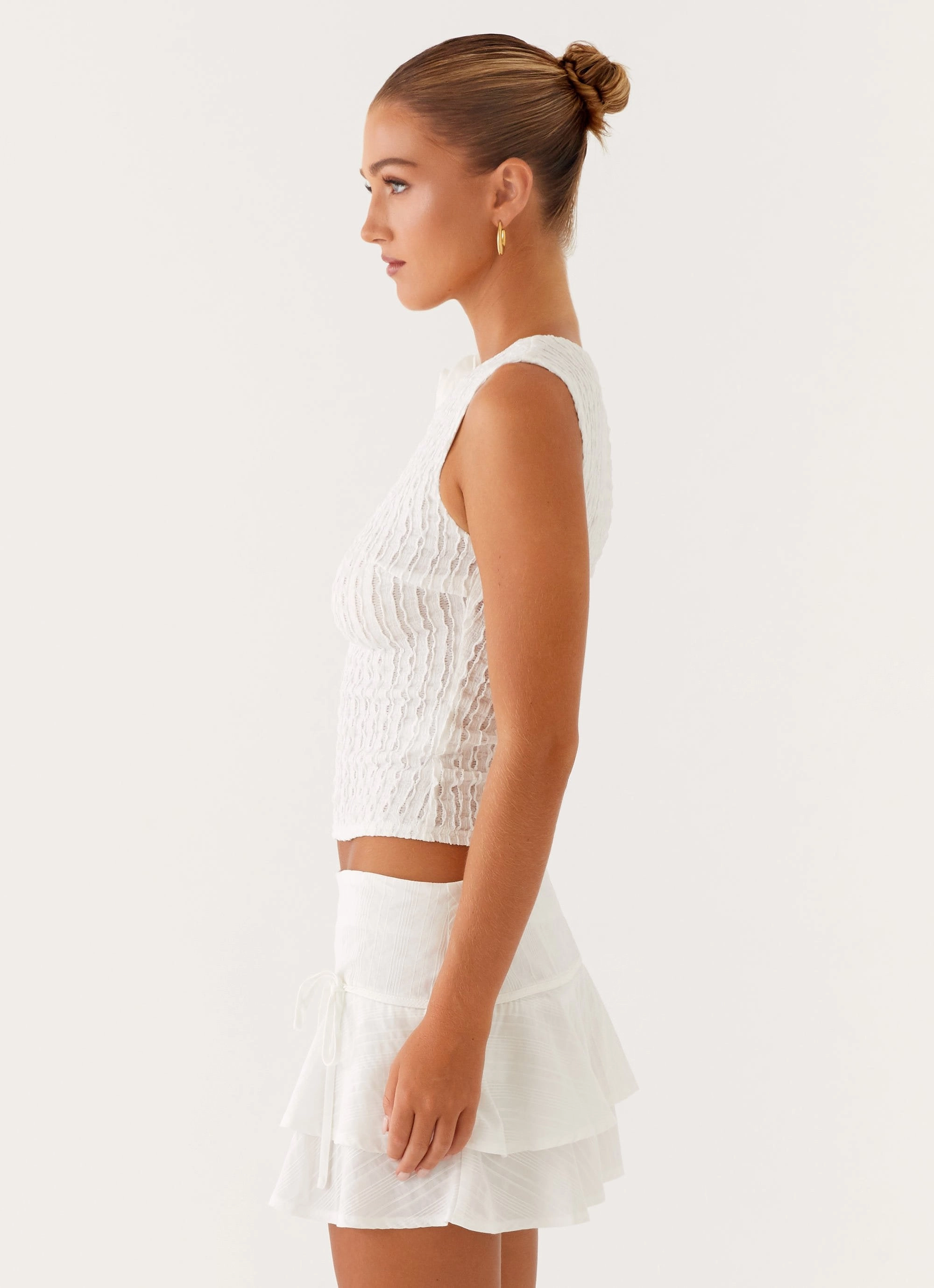 OrganicCottonBlend Lisbon Tank Top - White