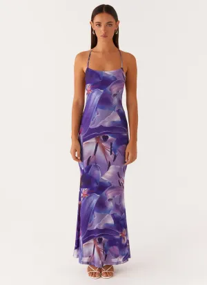 Livia Maxi Dress - Purple White Lilly Comfort Layer