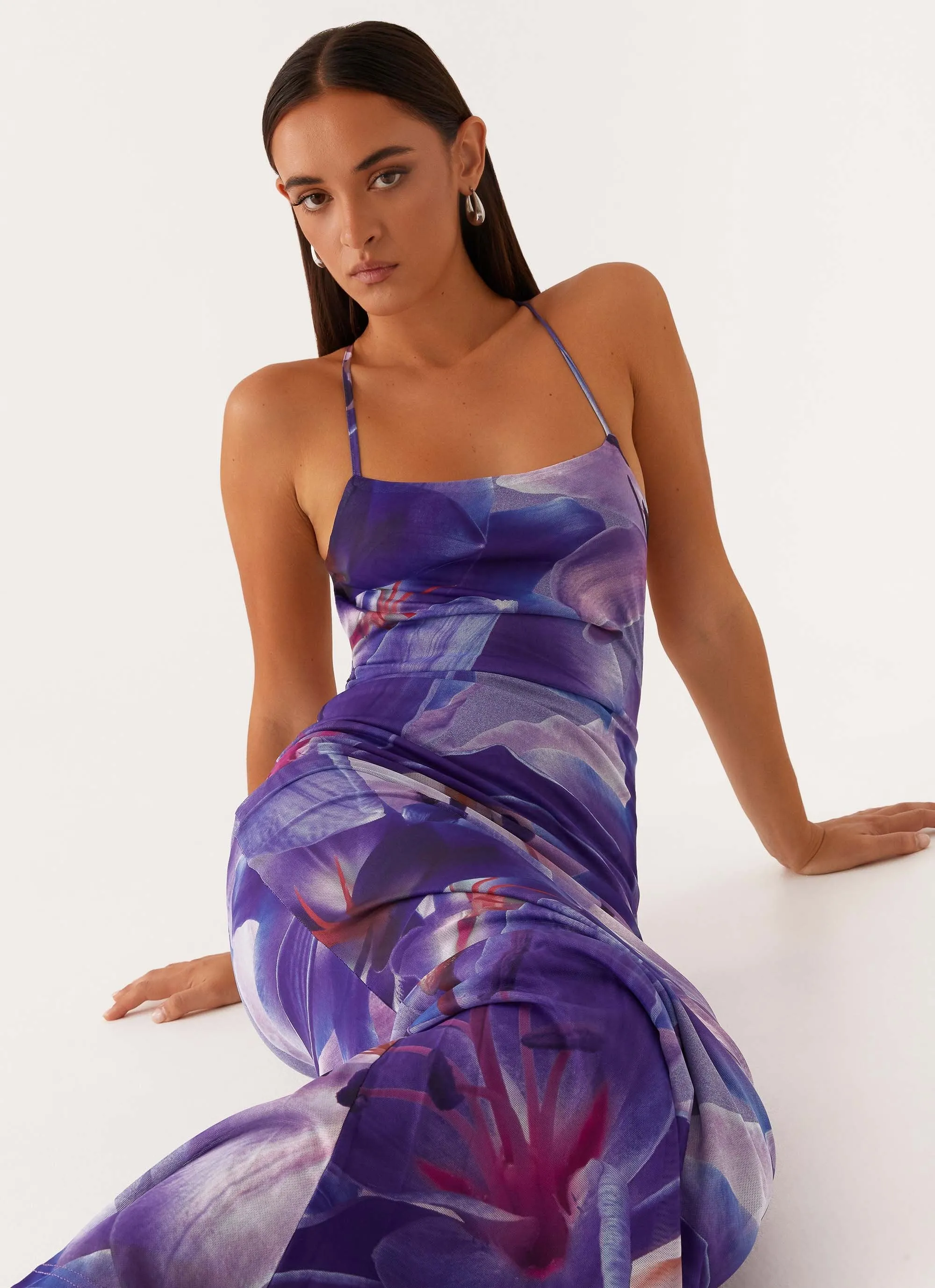 Livia Maxi Dress - Purple White Lilly Timeless Look Wear