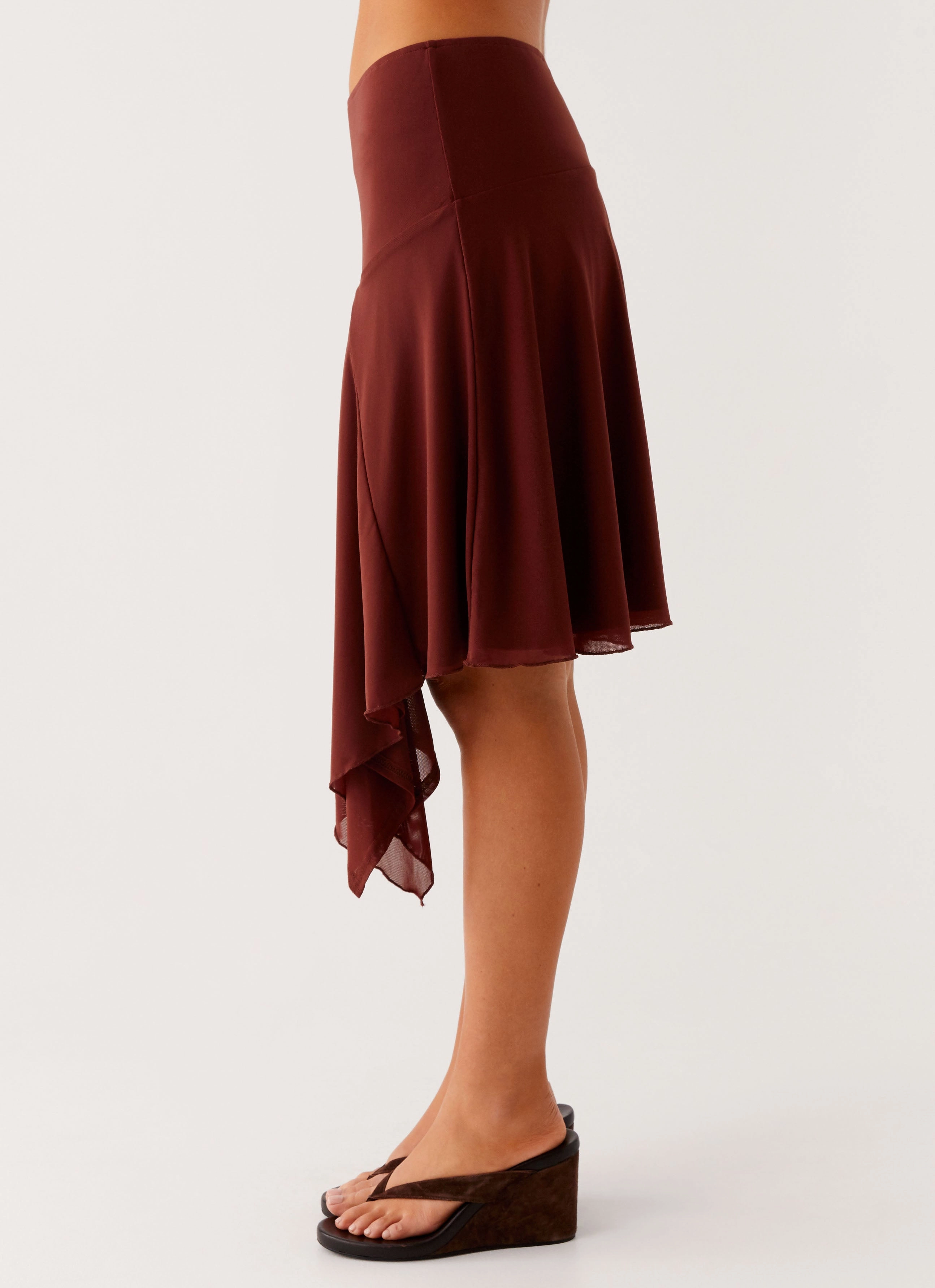 Mirage Midi Skirt - Chocolate work mode