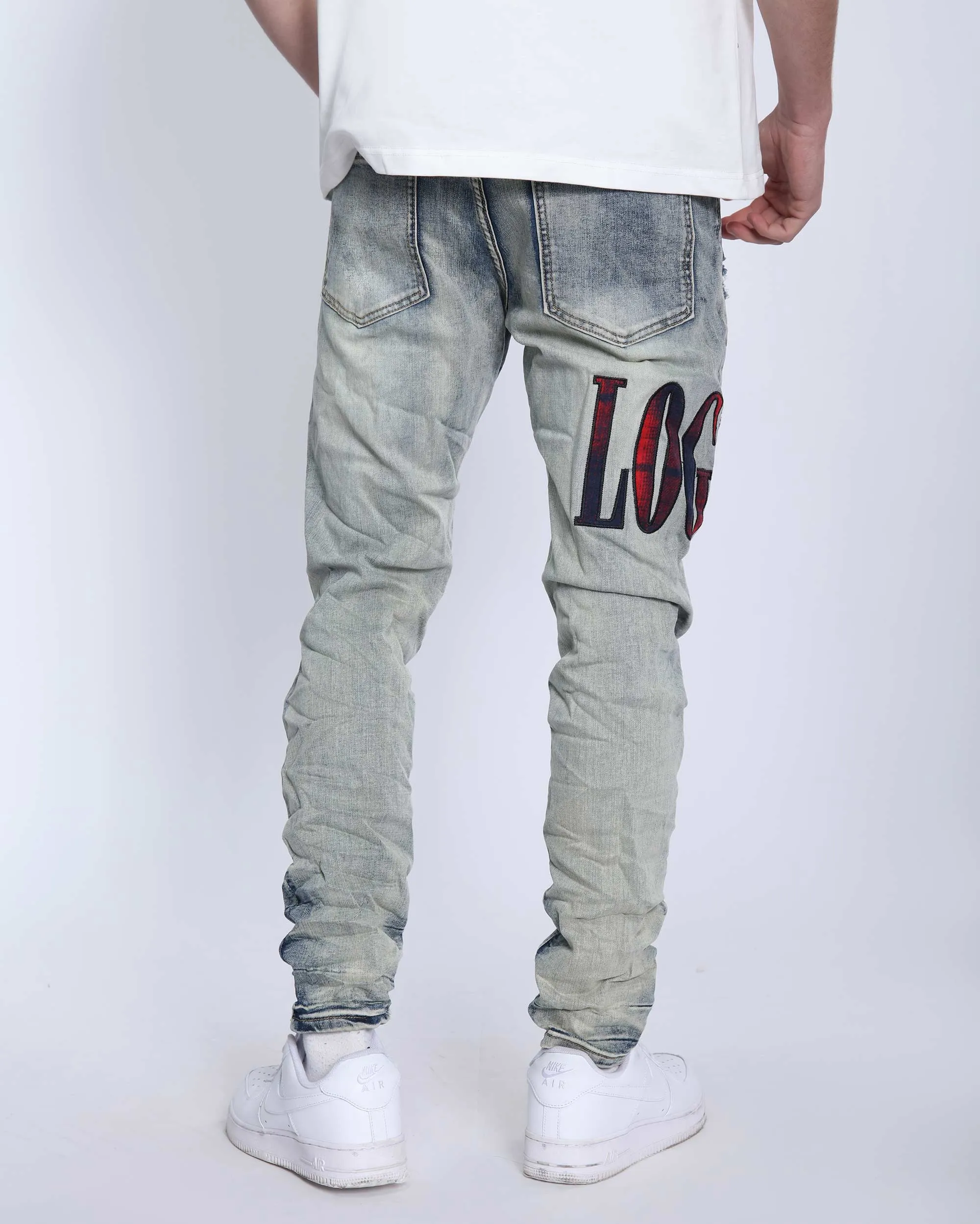 LOGEQI Light Washed Ripped Jeans
