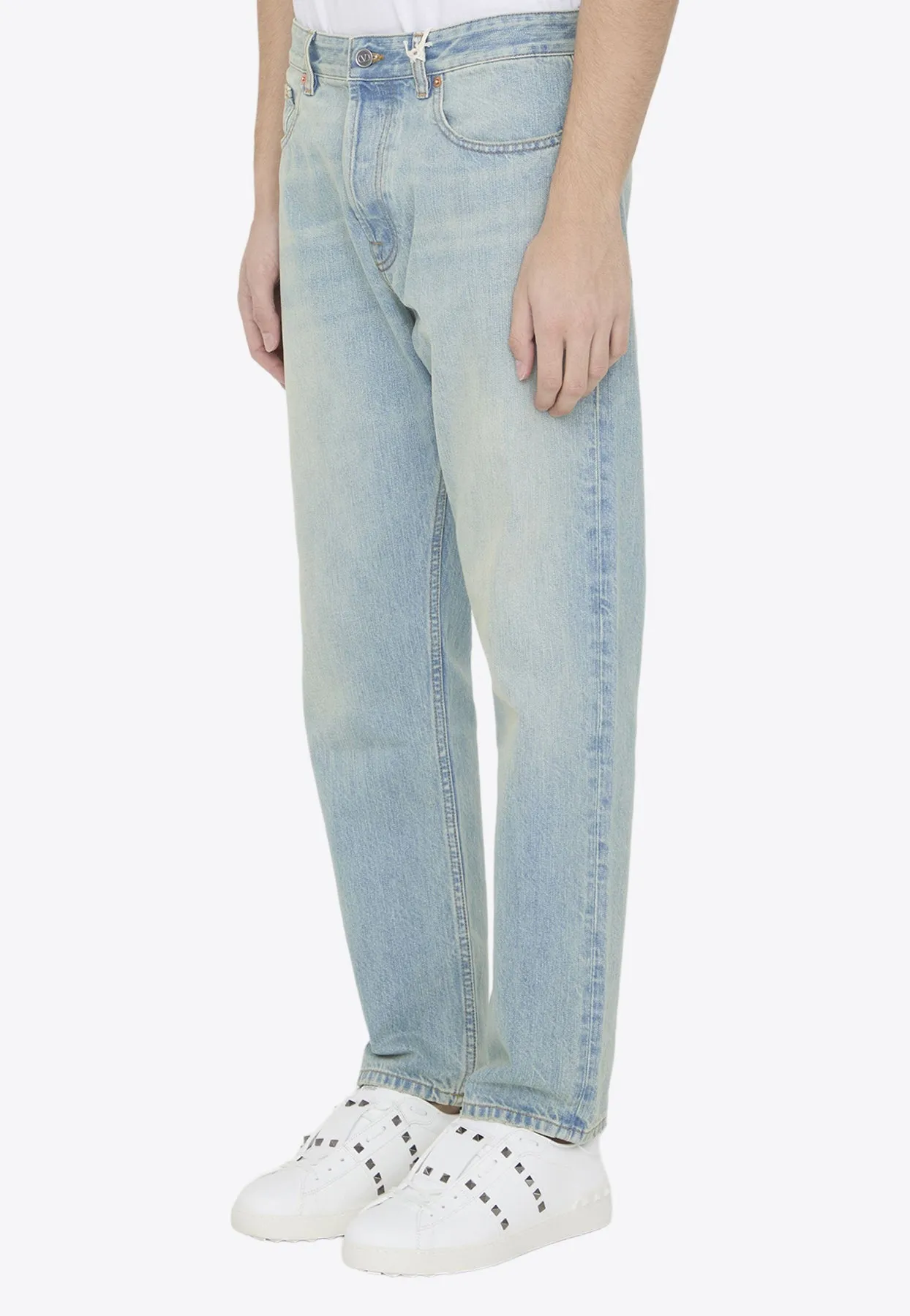 Logo-Patch Straight-Leg Jeans