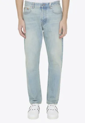 Logo-Patch Straight-Leg Jeans