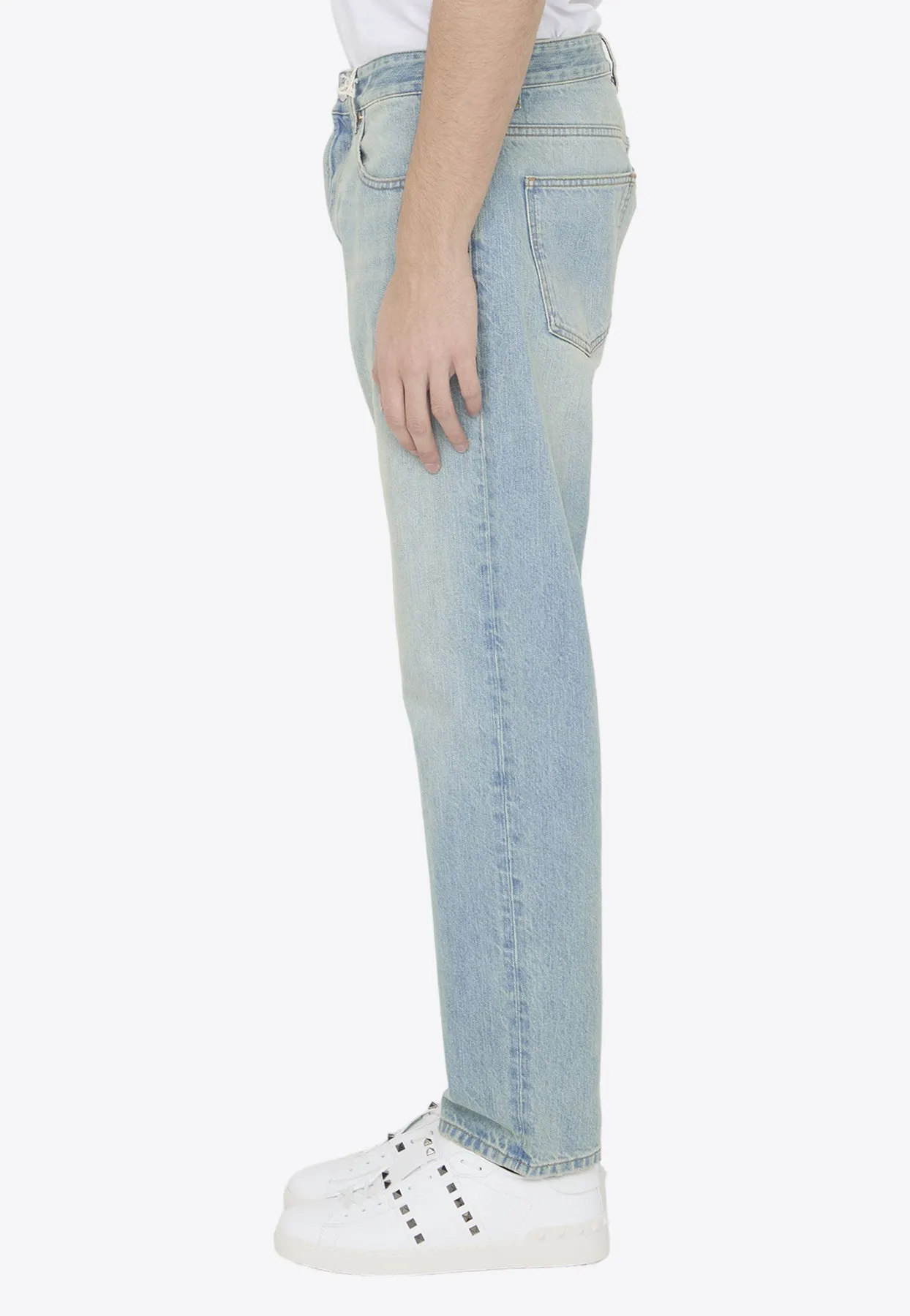 Logo-Patch Straight-Leg Jeans