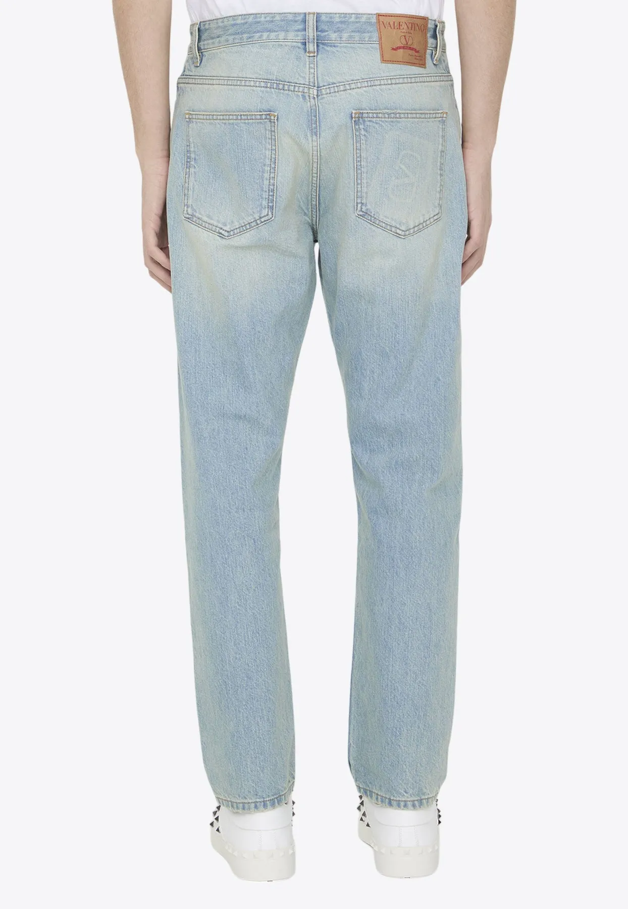 Logo-Patch Straight-Leg Jeans