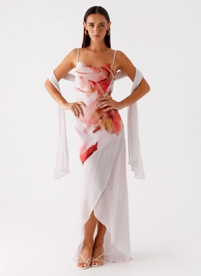 Fitted Design Loire Maxi Dress - Peach Rose