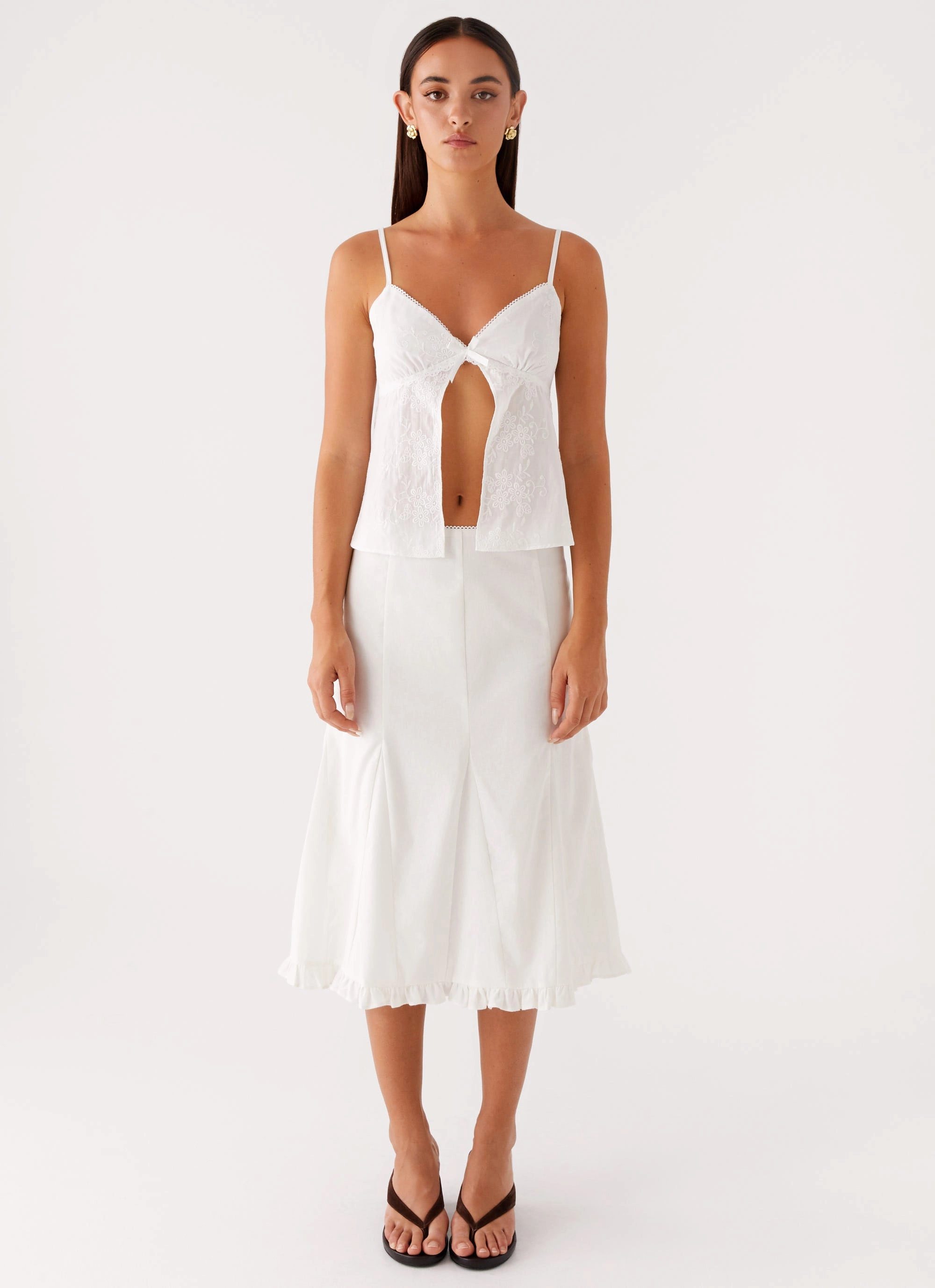 EasyCareMaterial Smooth Stitching Irena Cami Top - White