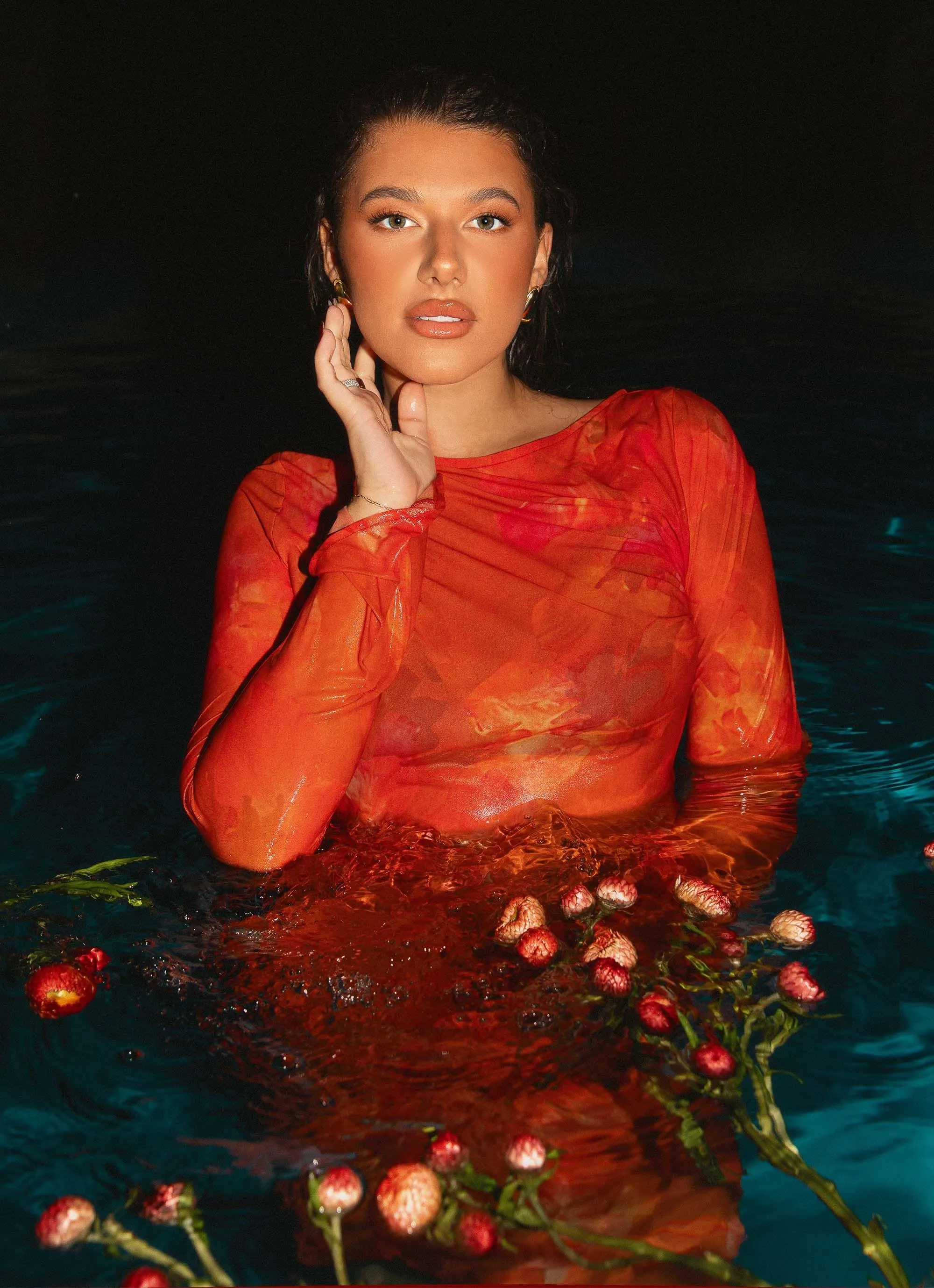 Satin Glow Lorde Maxi Dress - Amber