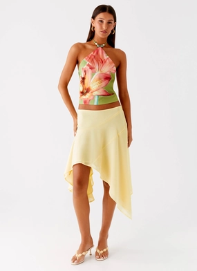 Loreta Beaded Tie Back Top - Jungle Floral Comfortable clothing Drop Shoulder