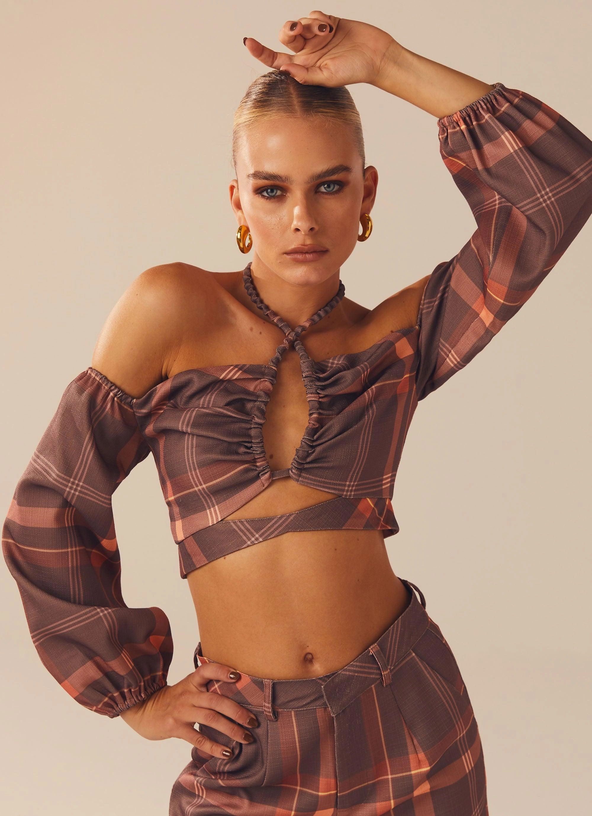 FrictionResistantEdges Lose My Cool Crop Top - Chestnut