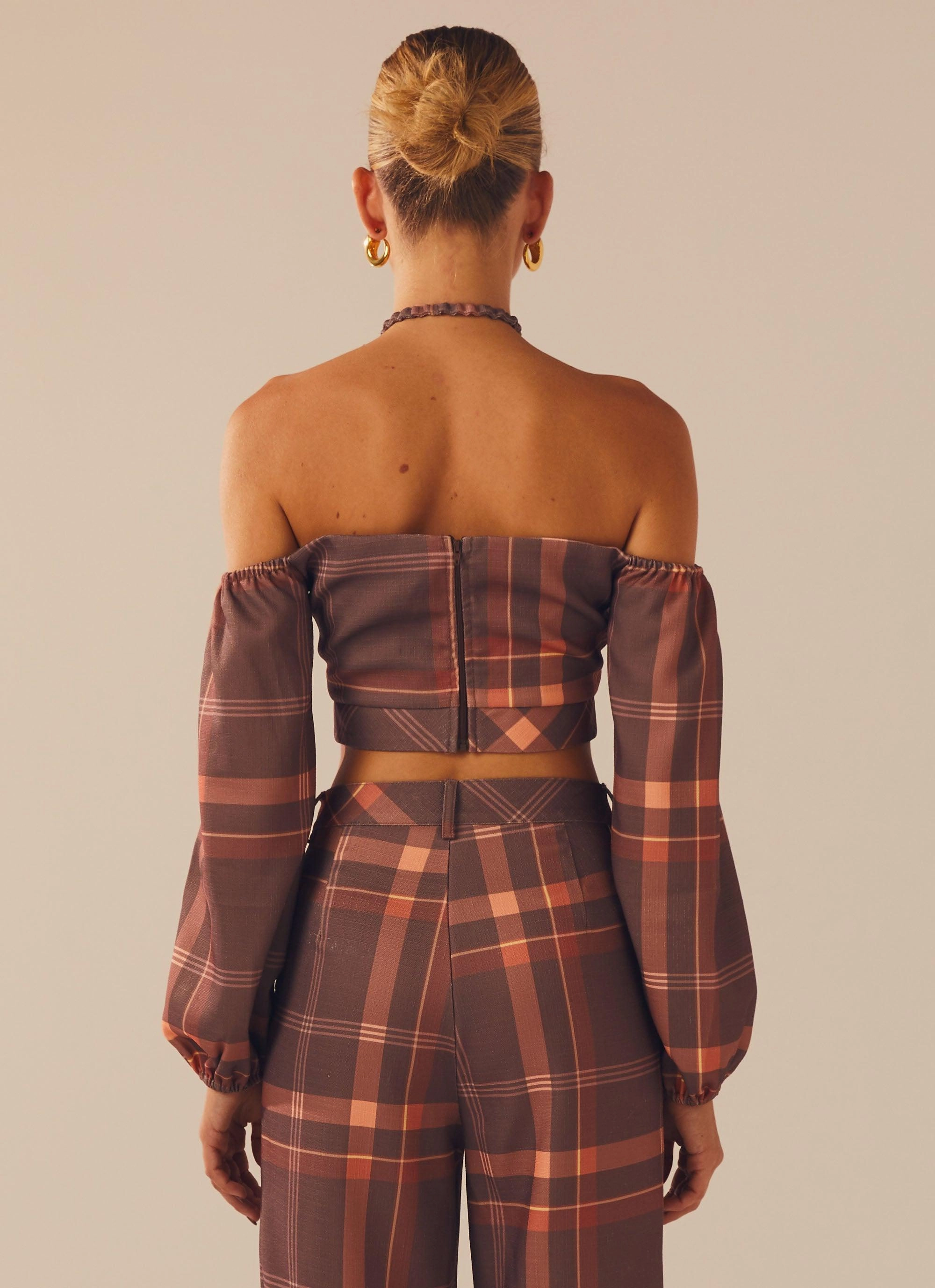 Lose My Cool Crop Top - Chestnut MultiPanel Design
