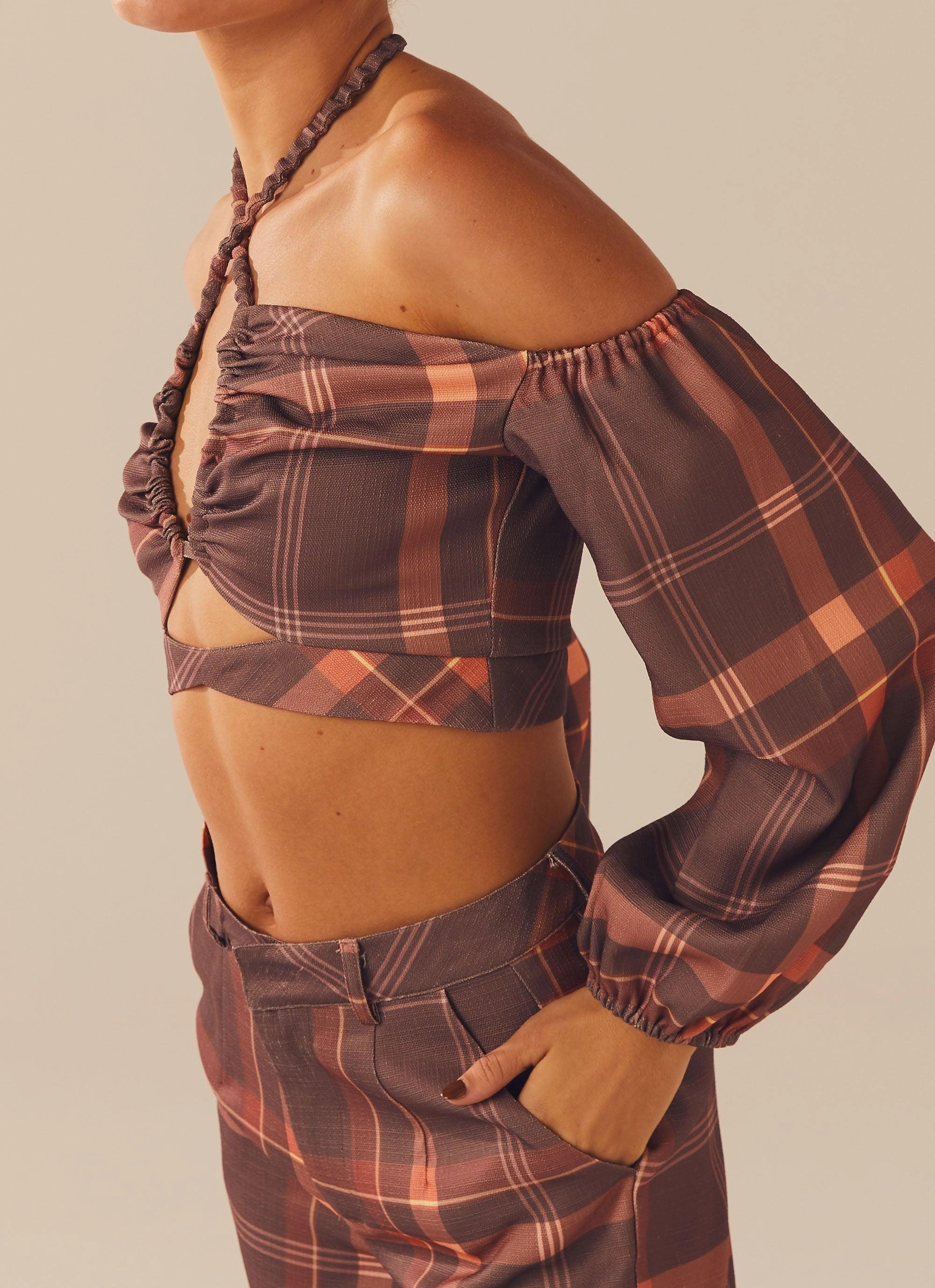 Lose My Cool Crop Top - Chestnut HighStrength Threadwork