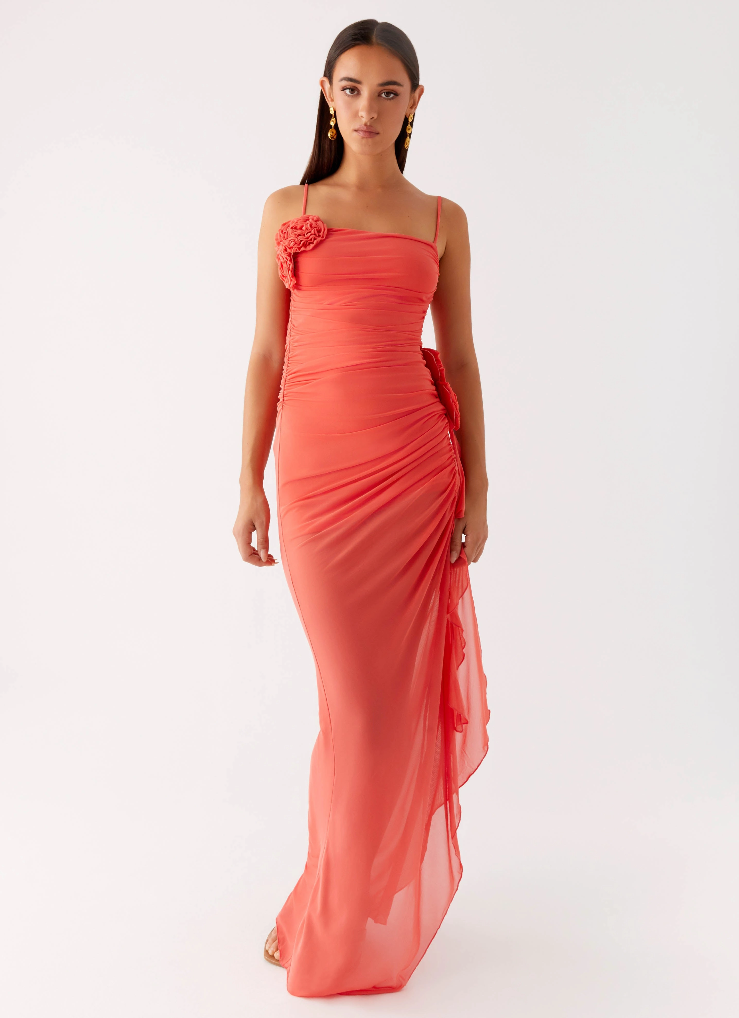 Louana Maxi Dress - Coral Calm Flow Cozy Touch