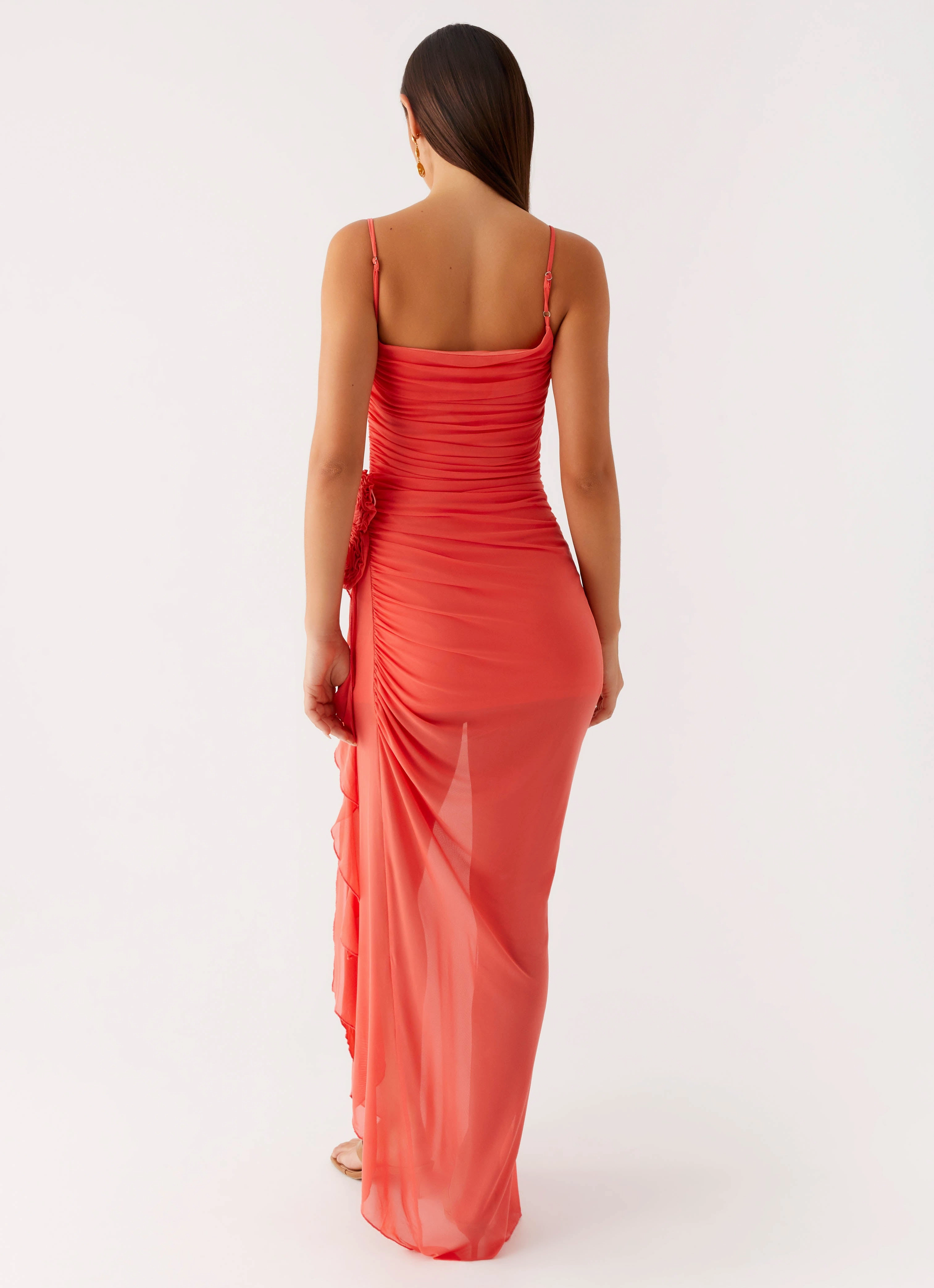 Fall Piece Ankle-length Louana Maxi Dress - Coral