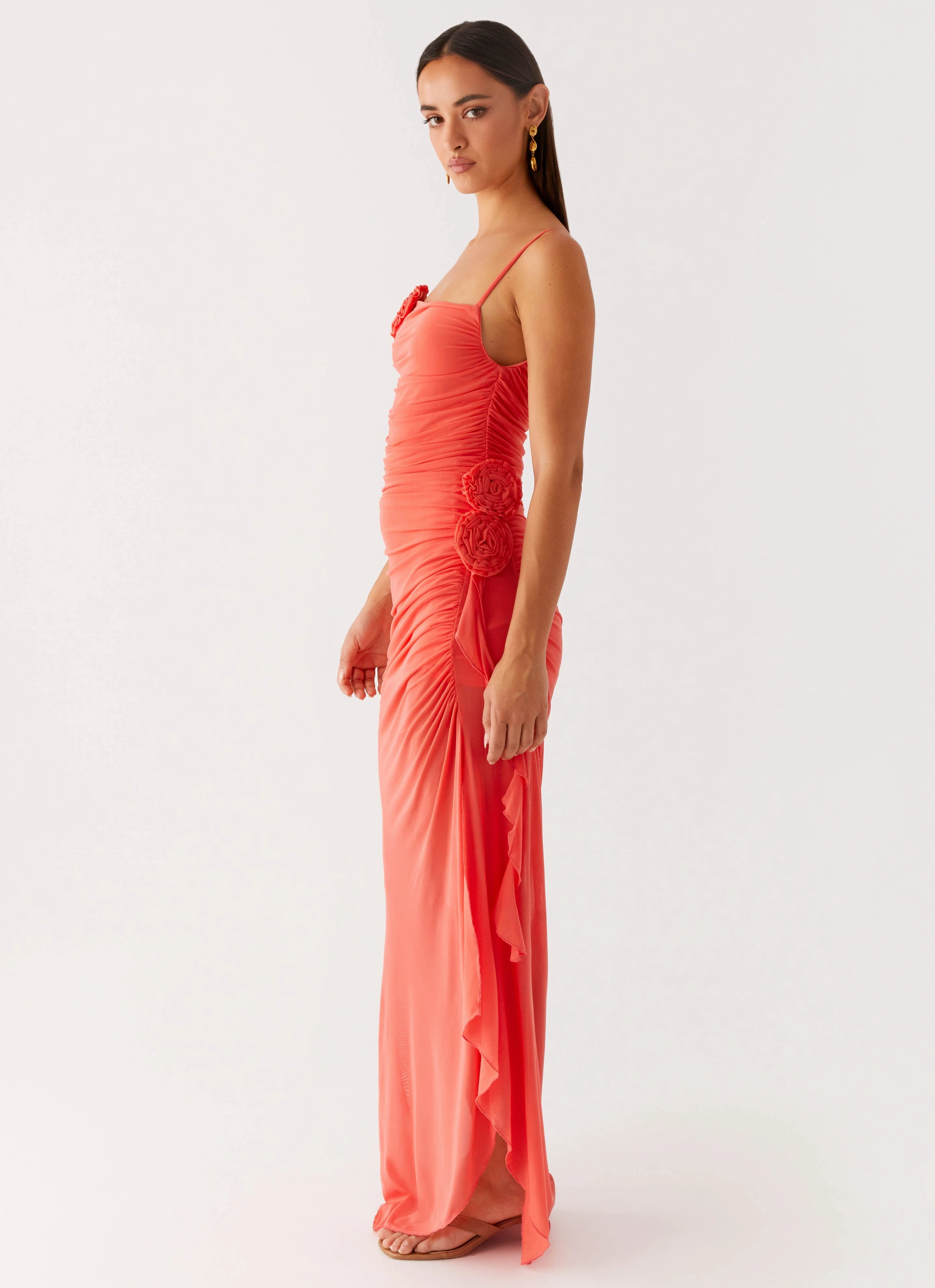 Louana Maxi Dress - Coral Comfortable fit dress for all body types Lounge Mood