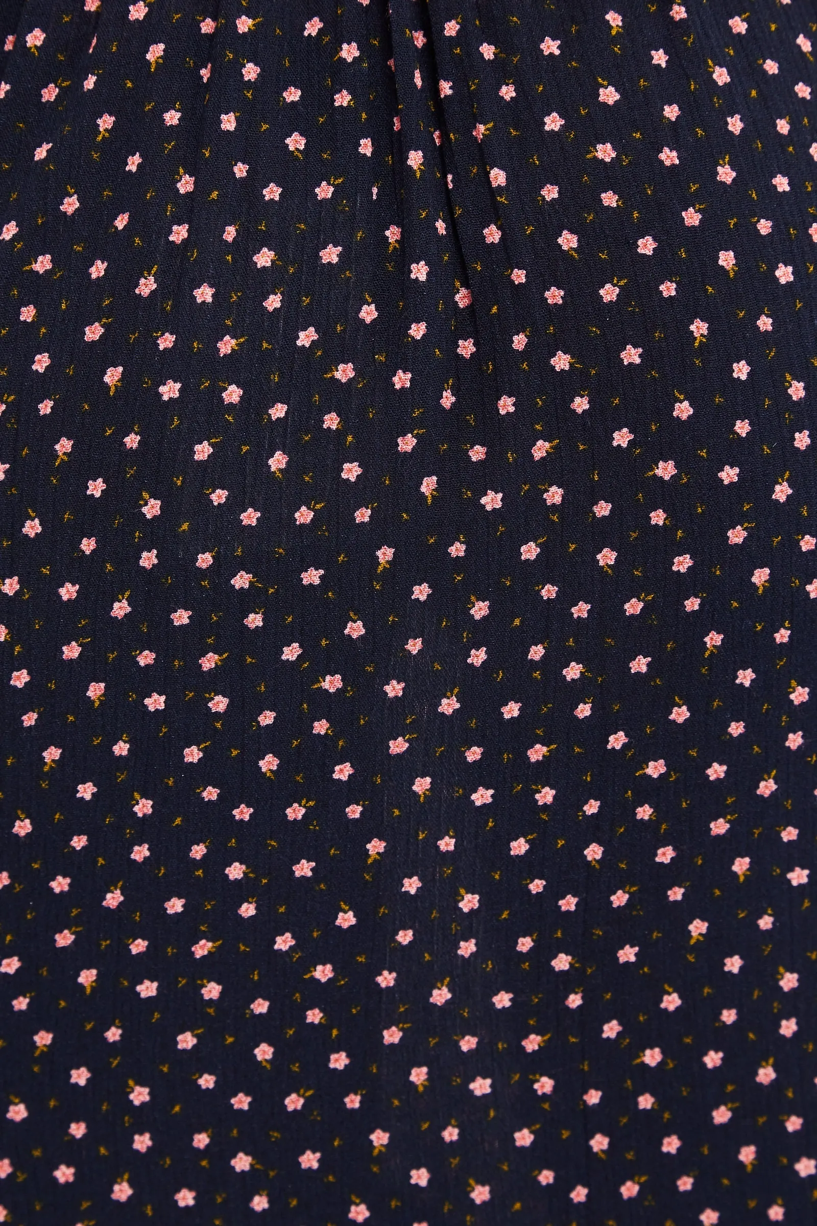 Louche Mara Teeny Flower Bud Print Ruffle Hem Wrap Midi Skirt