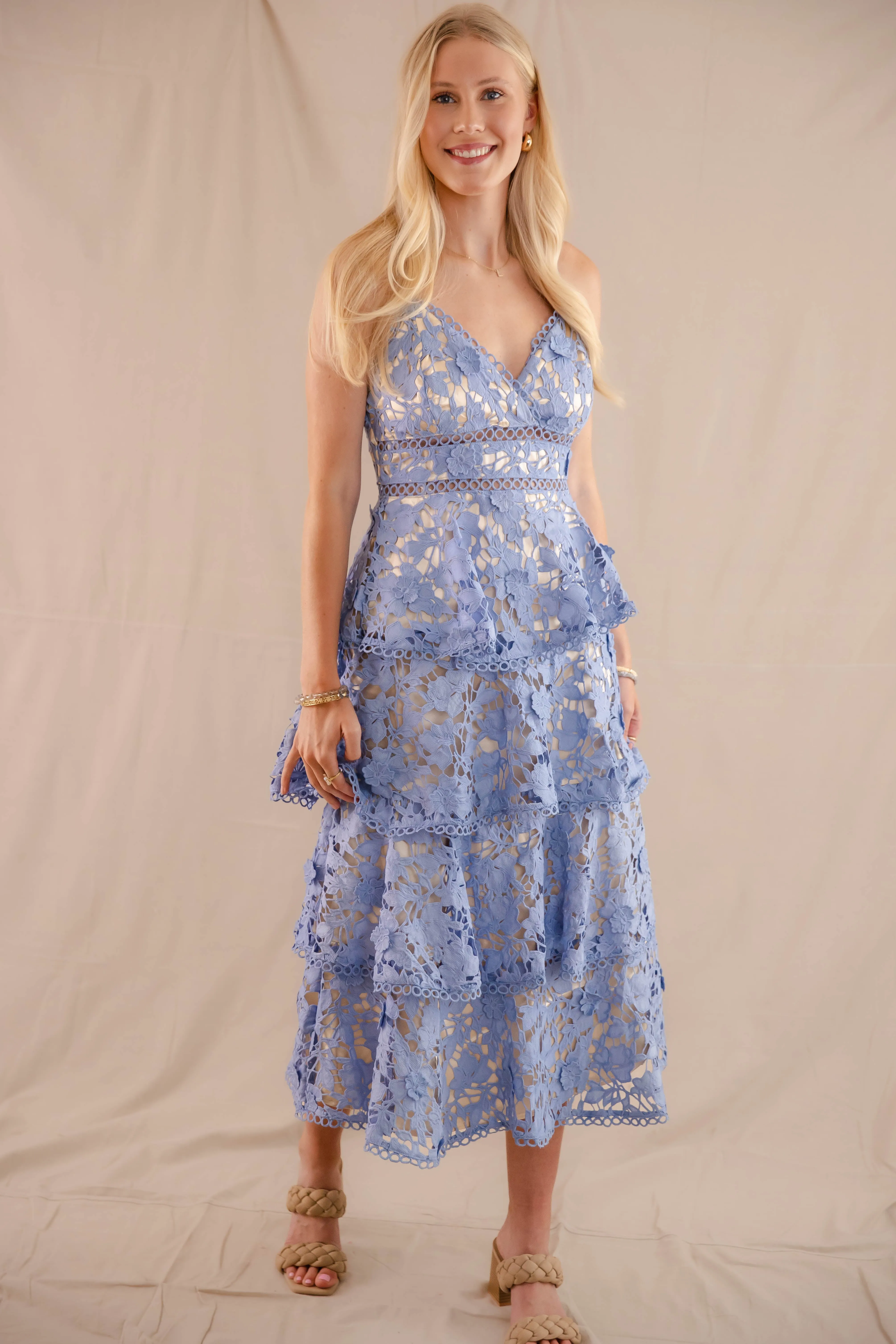 Love Grows Here Midi Dress-Blue Chic Fit Dual Tones