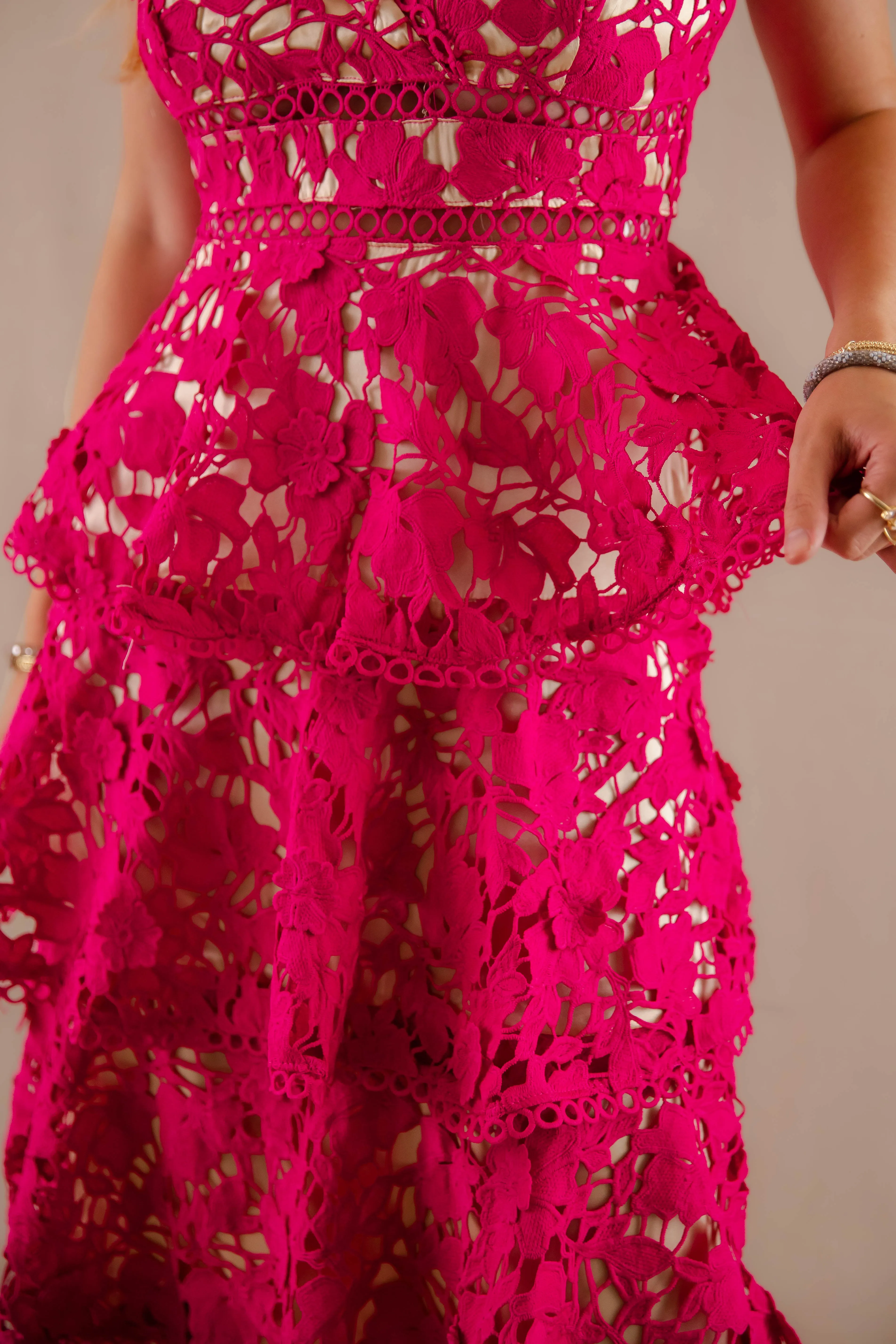 Love Grows Here Midi Dress-Magenta Light Elegance