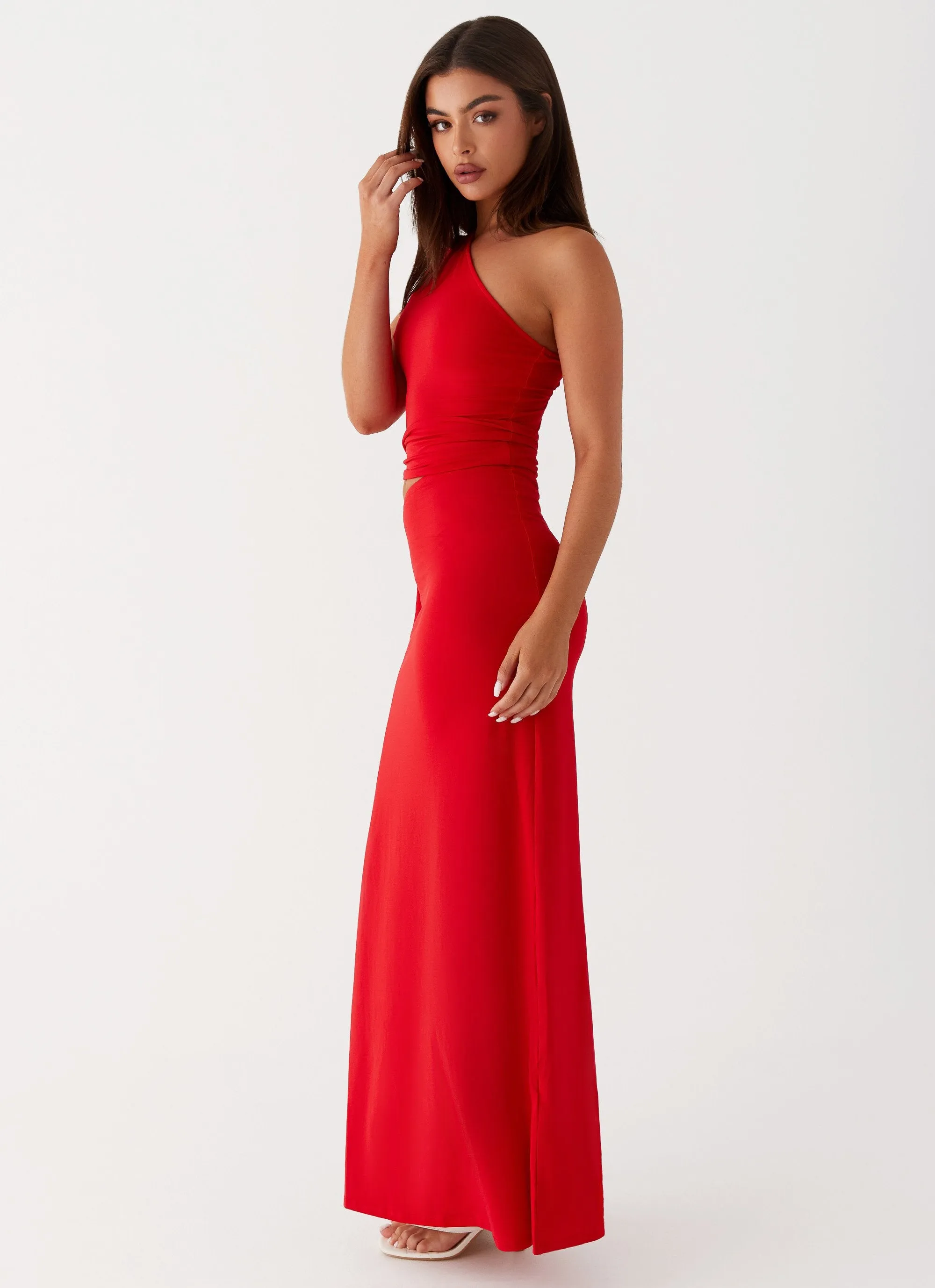 Love Me Tie Maxi Dress - Red Bold Mood Semi Formal