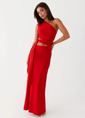 Love Me Tie Maxi Dress - Red Relax Piece