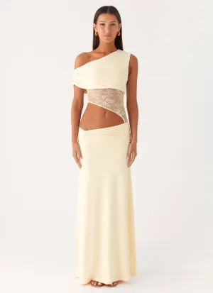 Dreamy Silhouette Versatile Comfort Wear Love Motion Maxi Dress - Lemon