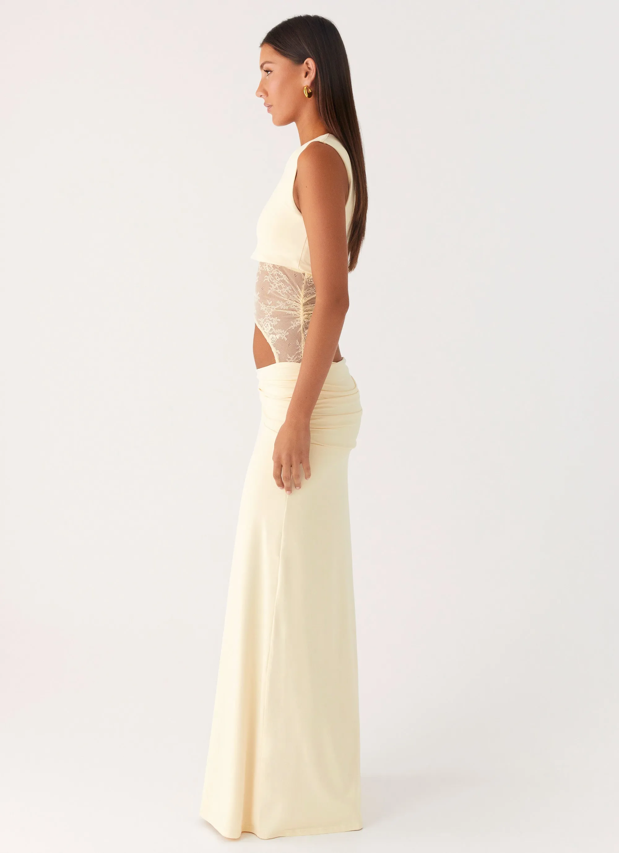 Love Motion Maxi Dress - Lemon Sleek Feel Travel Option