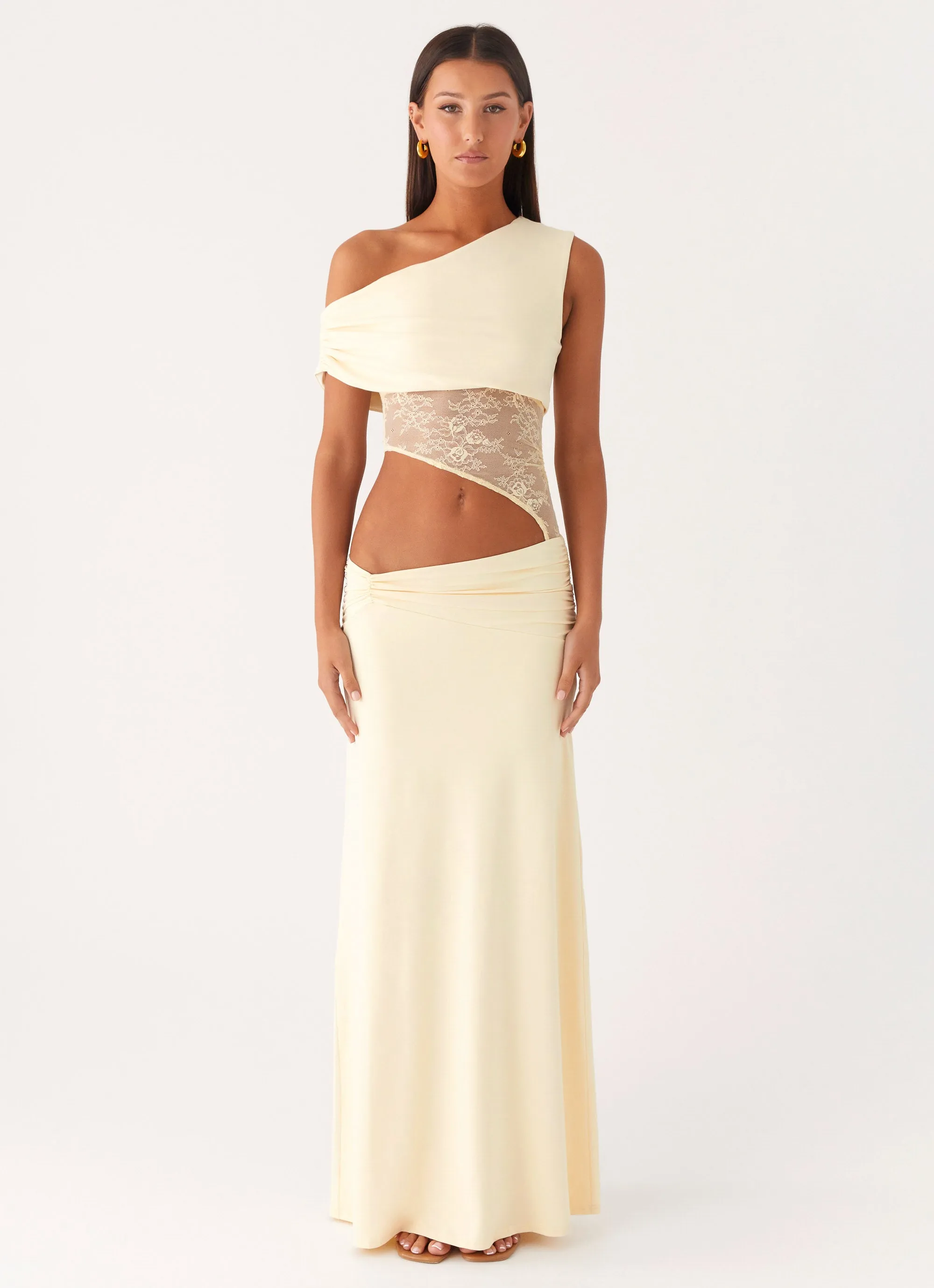 Dreamy Silhouette Versatile Comfort Wear Love Motion Maxi Dress - Lemon
