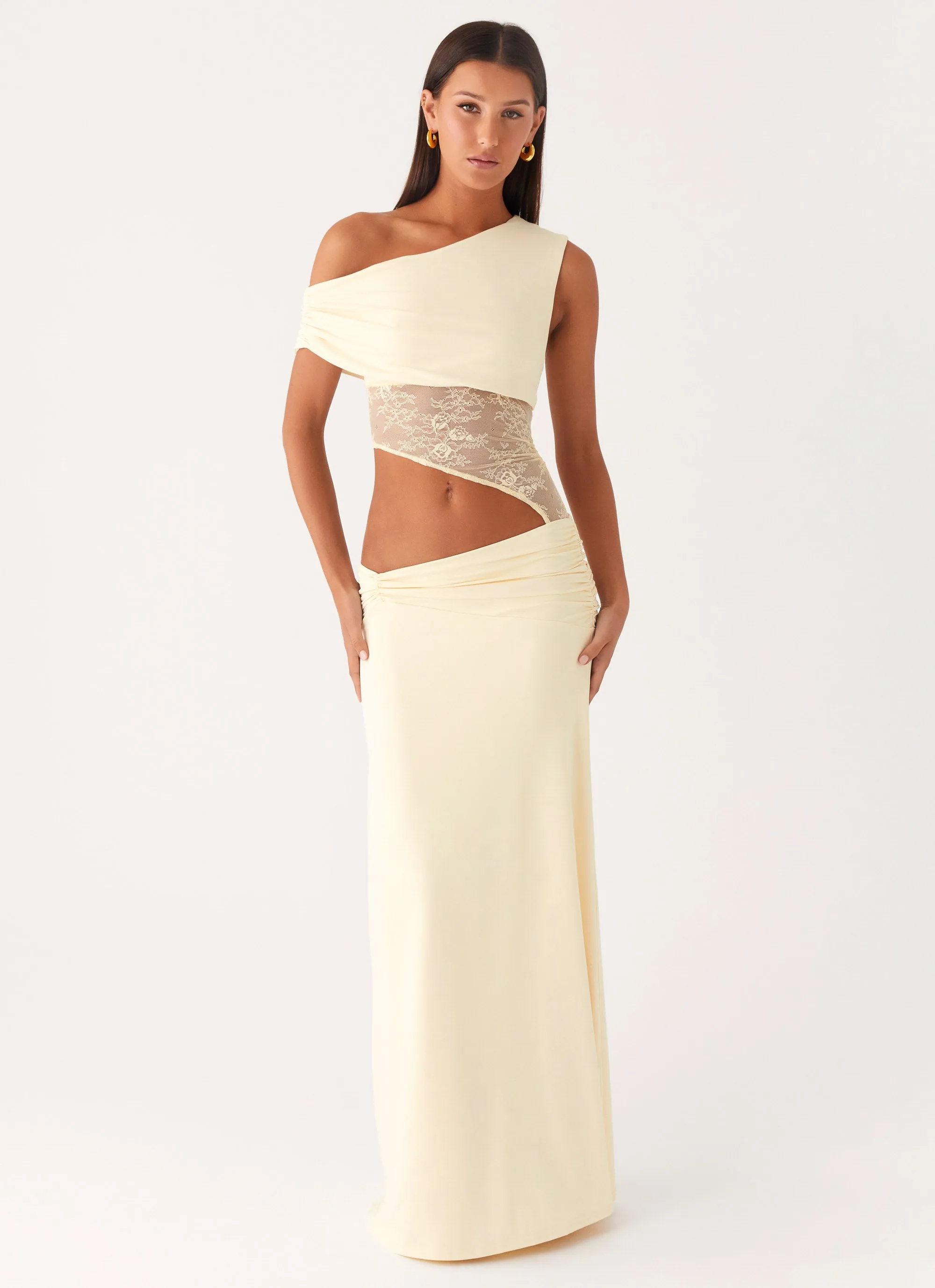 Rose Flush Love Motion Maxi Dress - Lemon