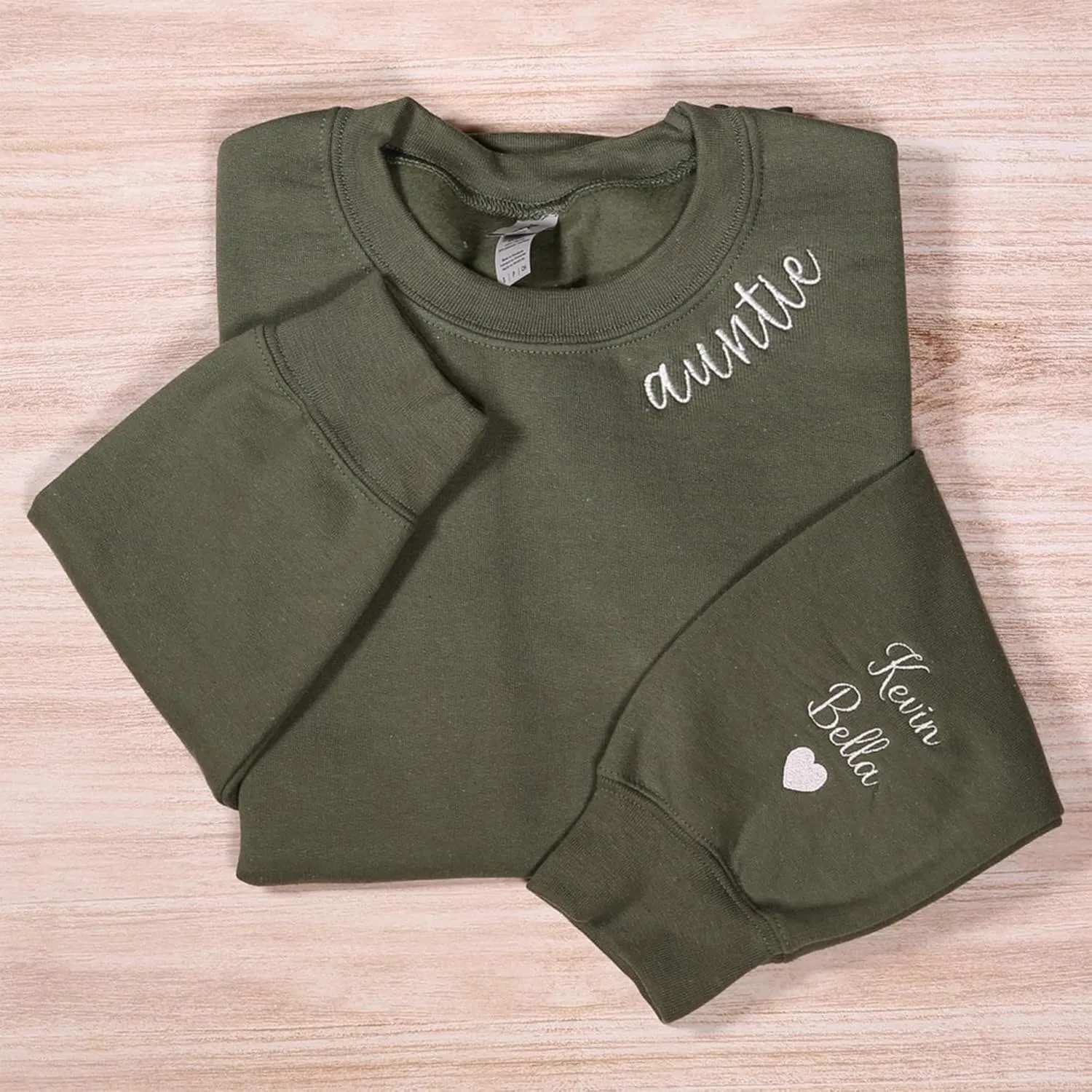 Love Signal Personalized Embroidered Mama EST Sweatshirt, Custom Embroidered Sweatshirt for Mom Tee S-4X