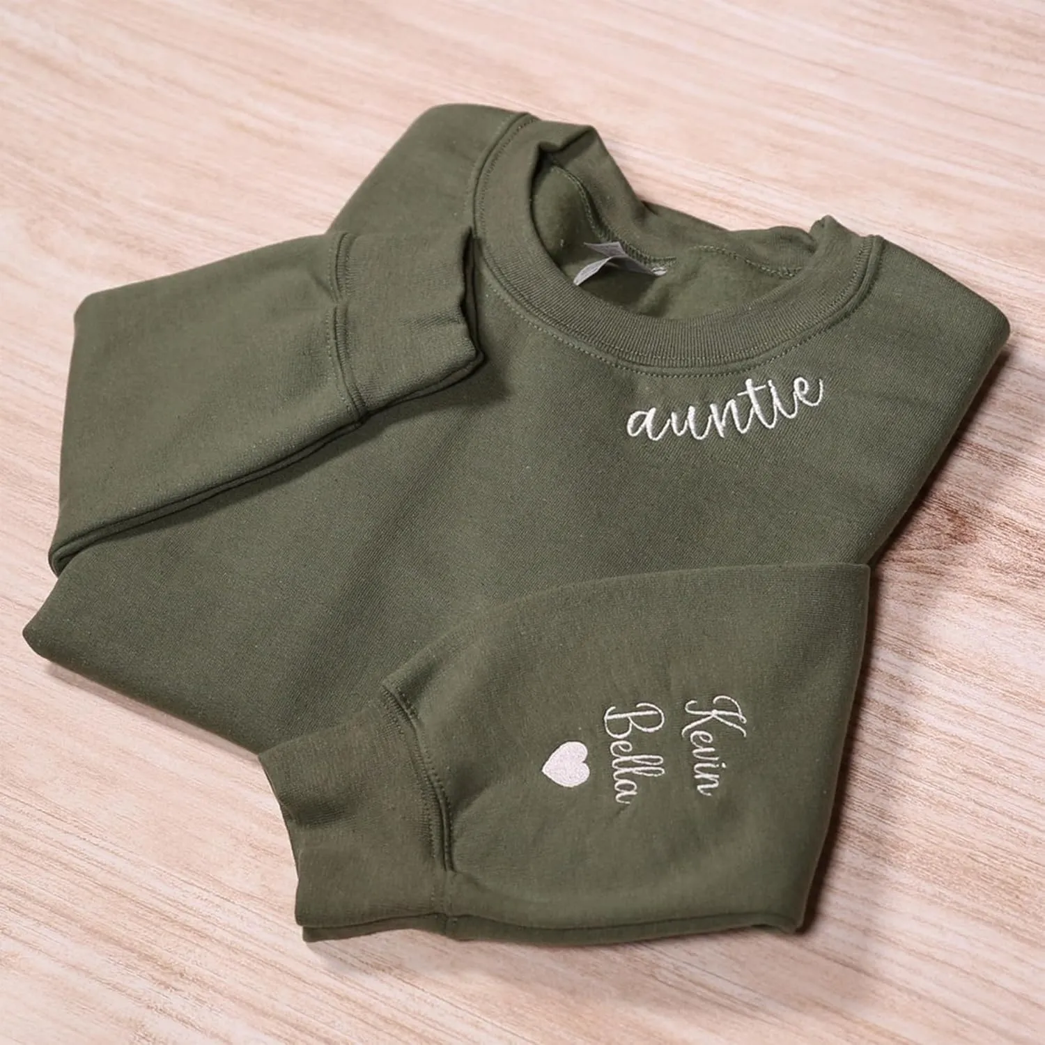 Love Signal Personalized Embroidered Mama EST Sweatshirt, Custom Embroidered Sweatshirt for Mom Tee S-4X