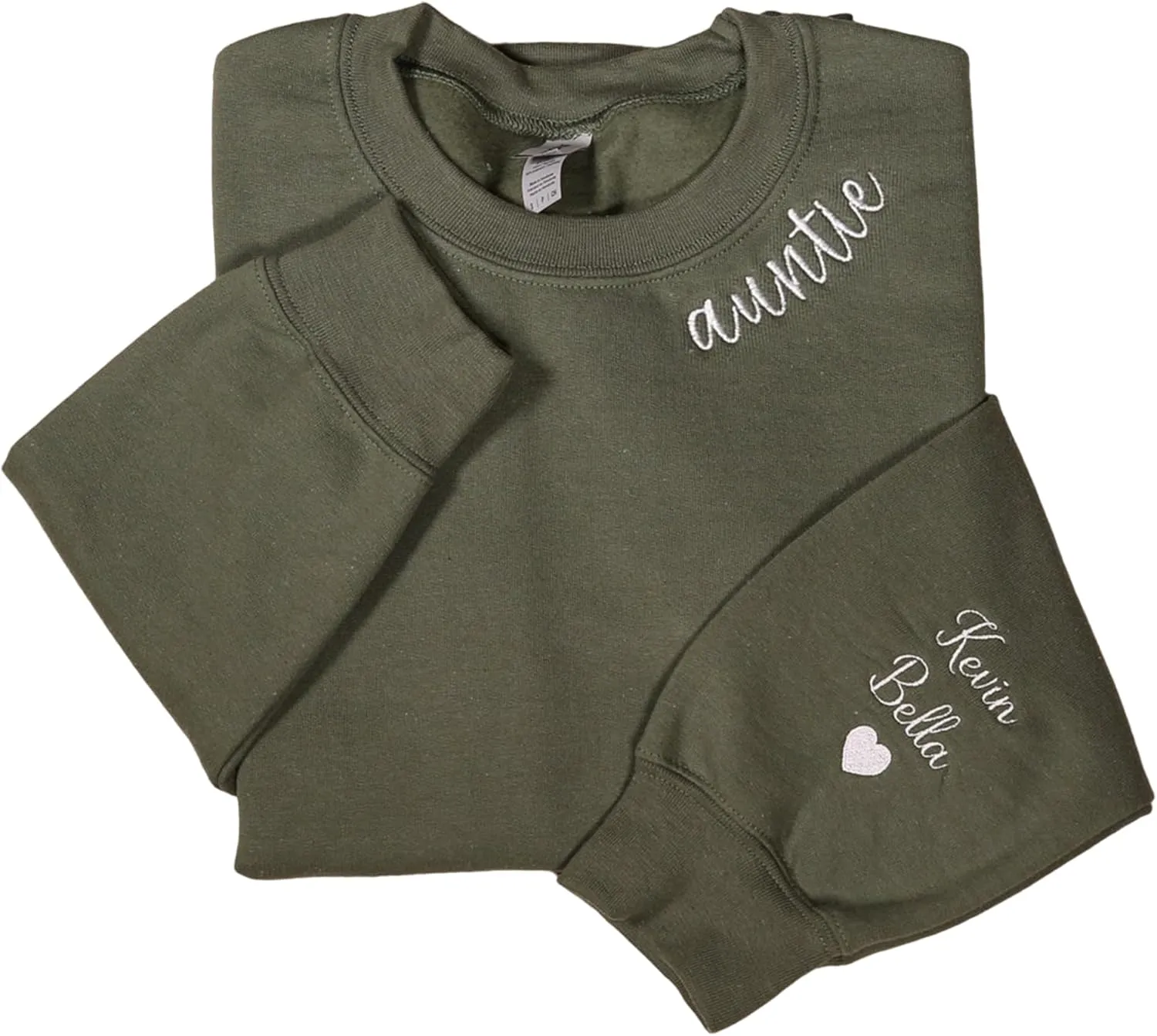 Love Signal Personalized Embroidered Mama EST Sweatshirt, Custom Embroidered Sweatshirt for Mom Tee S-4X