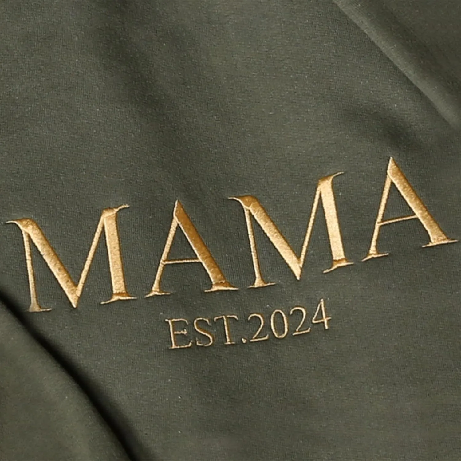 Love Signal Personalized Embroidered Mama EST Sweatshirt, Custom Embroidered Sweatshirt for Mom Tee S-4X