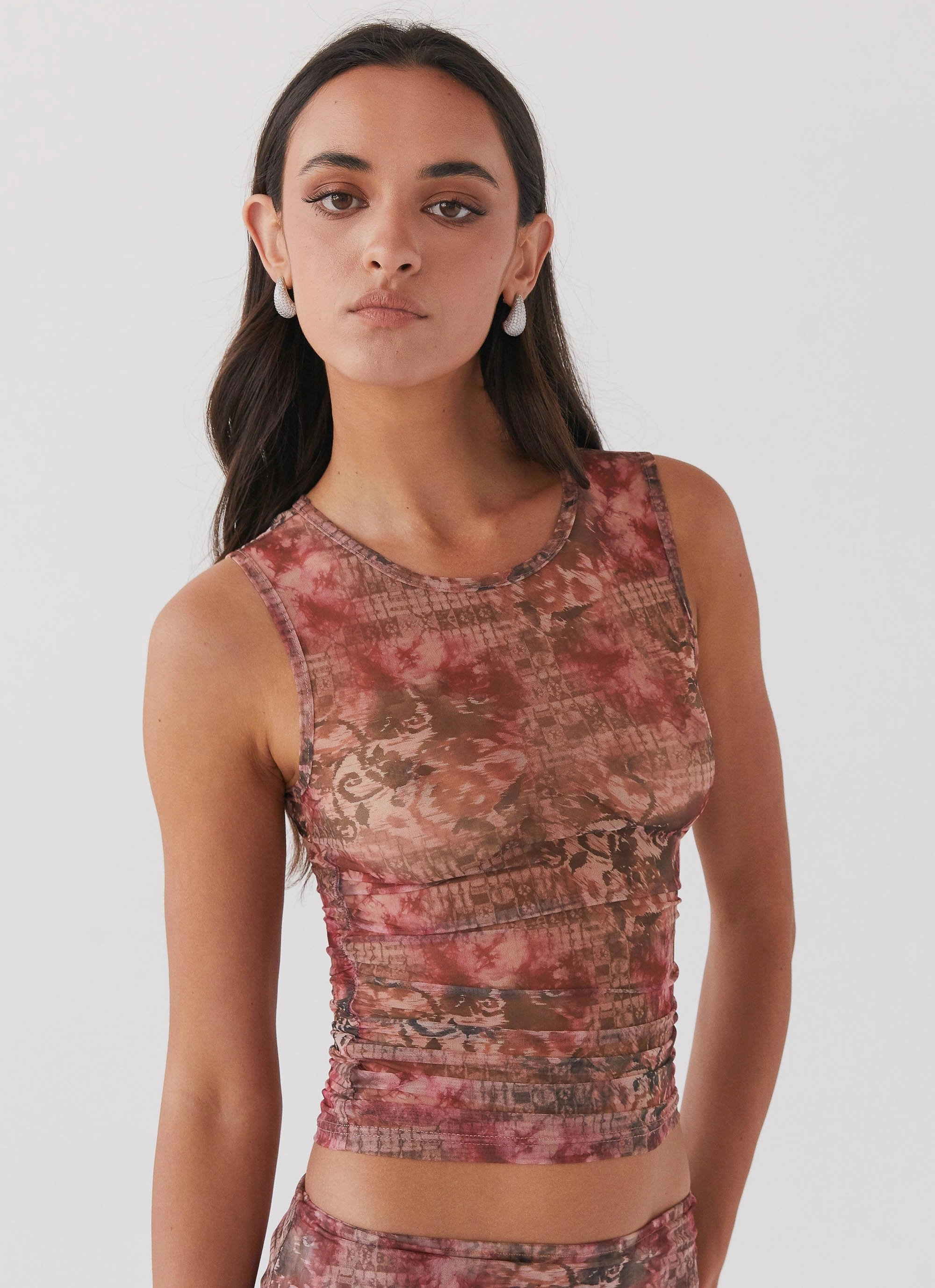 HiddenZipper Lightweight Love Child Mesh Tank Top - Palais Floral